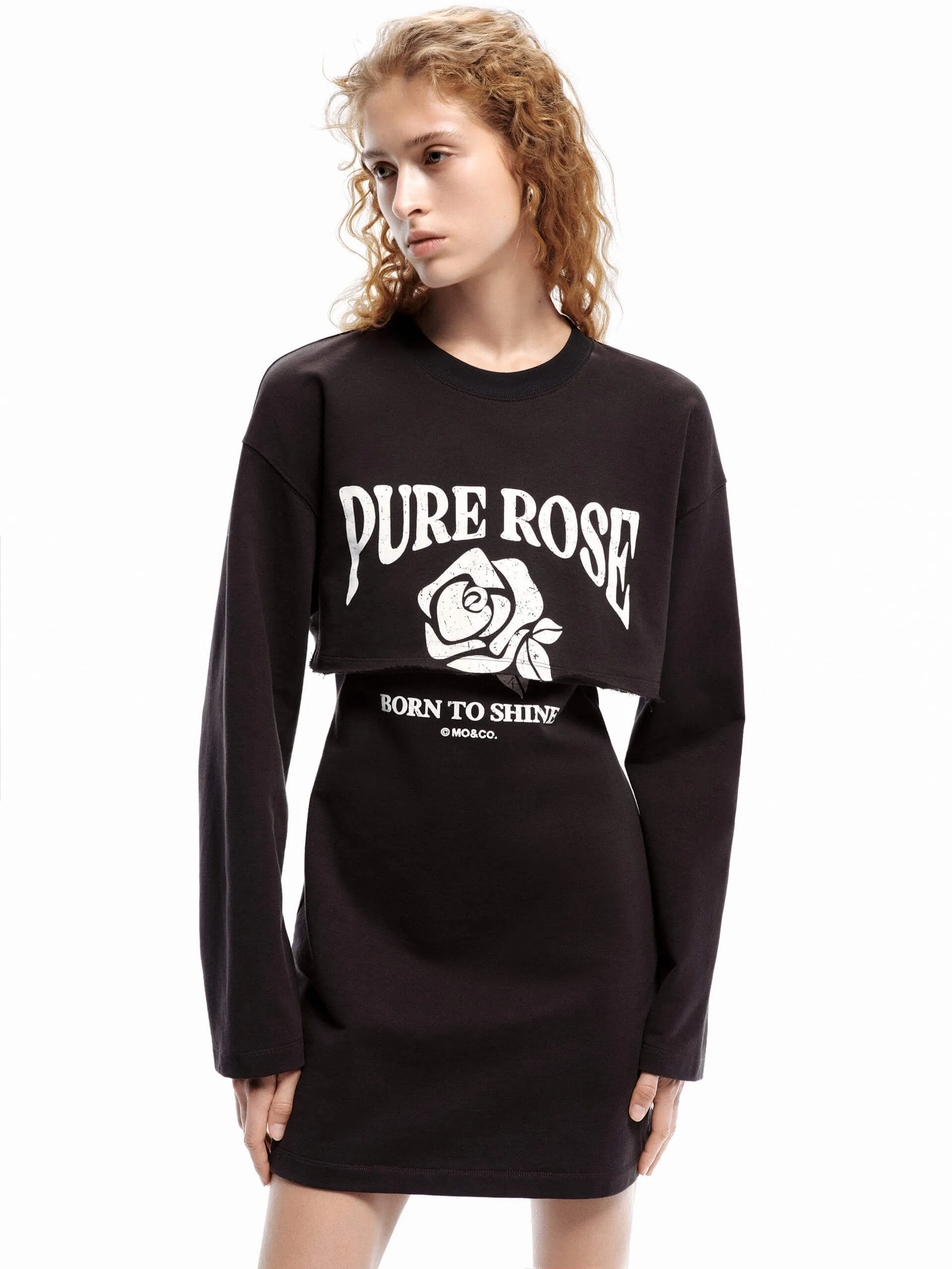 Layered Ventilation Rose Pattern Tank Dress