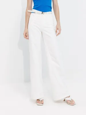 Simple Wear Everyday Loose Deconstructed Jeans in Cotton