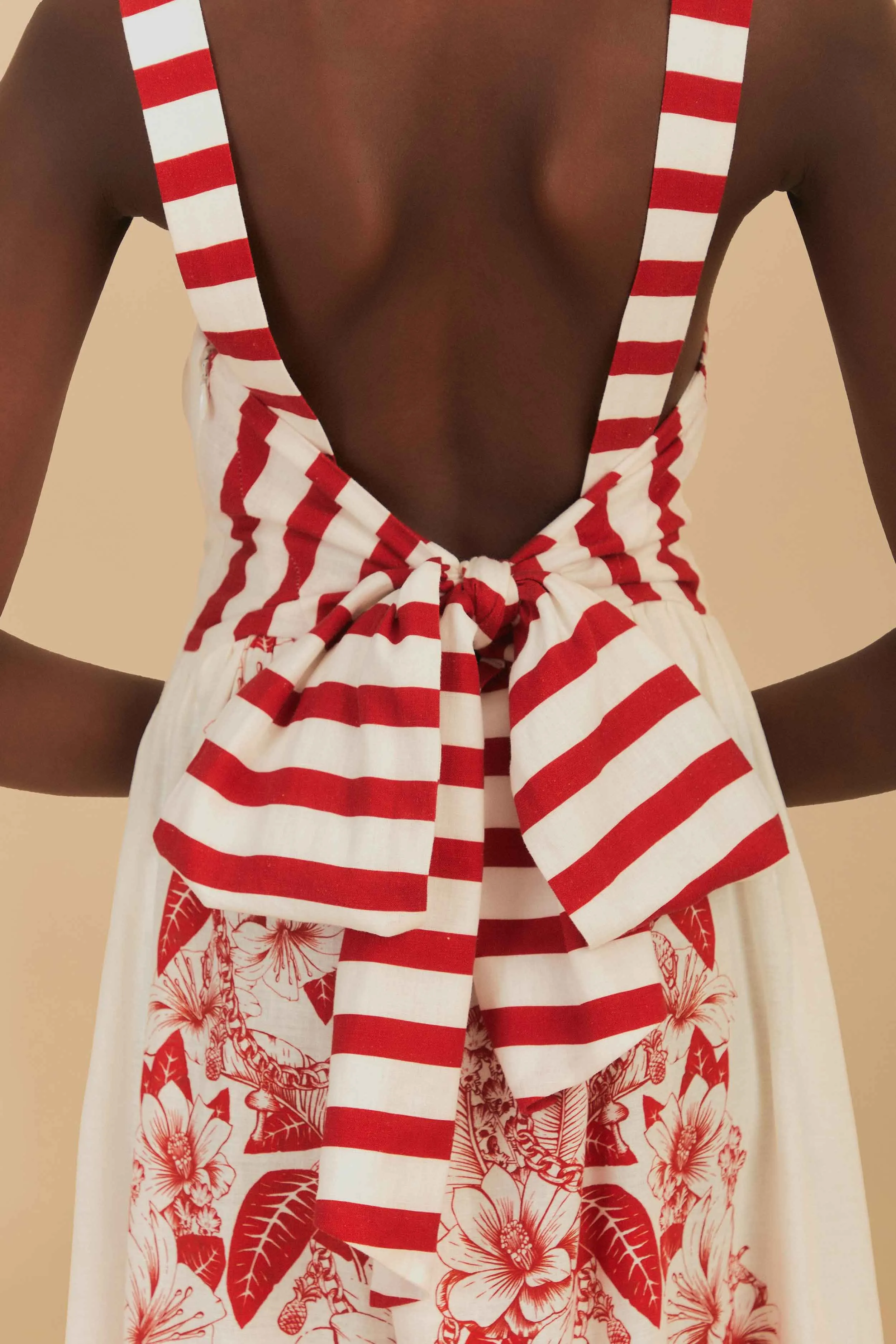 Off-White Floral Chains Maxi Dress Grain Gold