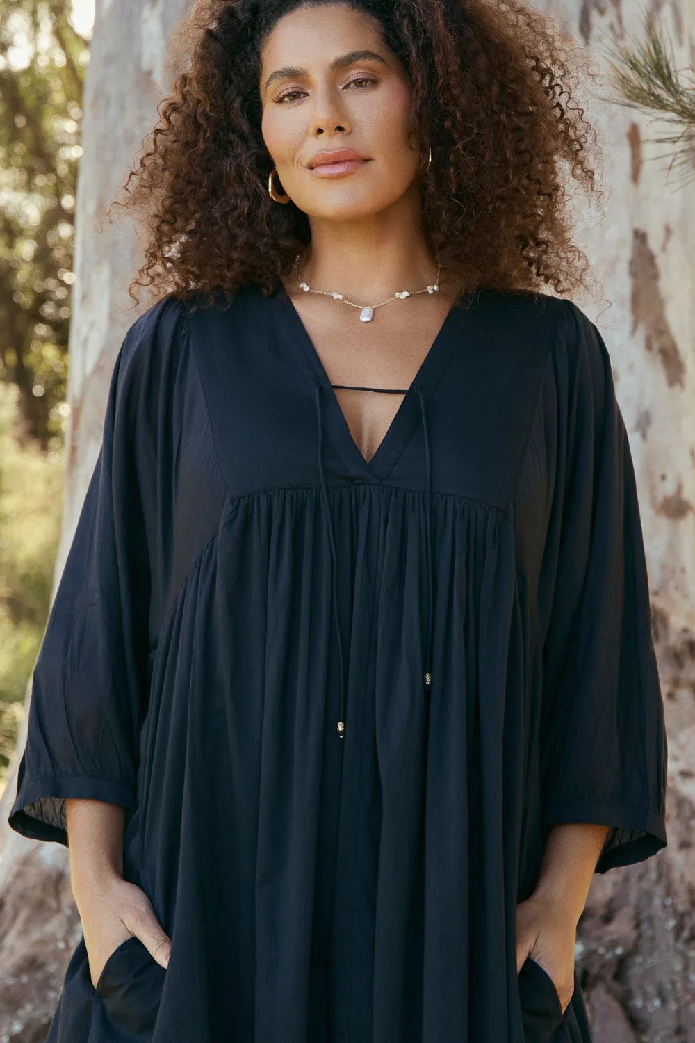 Cairo Boho Dress in Black Inner peace