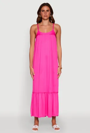 Calm Mind Elegant Braided Sleeve Tiered Maxi Dress