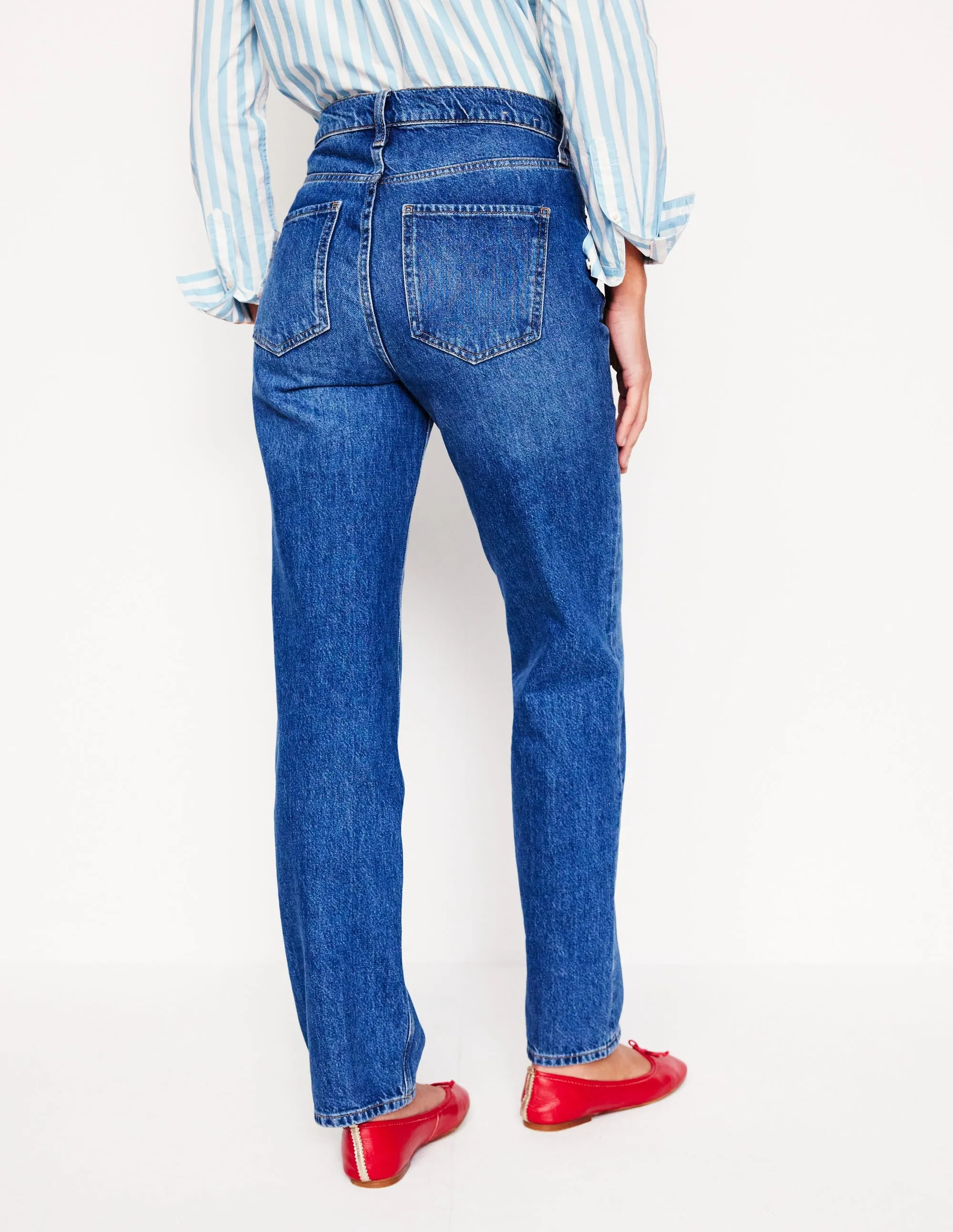High Rise Rigid Straight Jeans-Mid Vintage Classic Outfit Modern Minimalist Fashion Lover