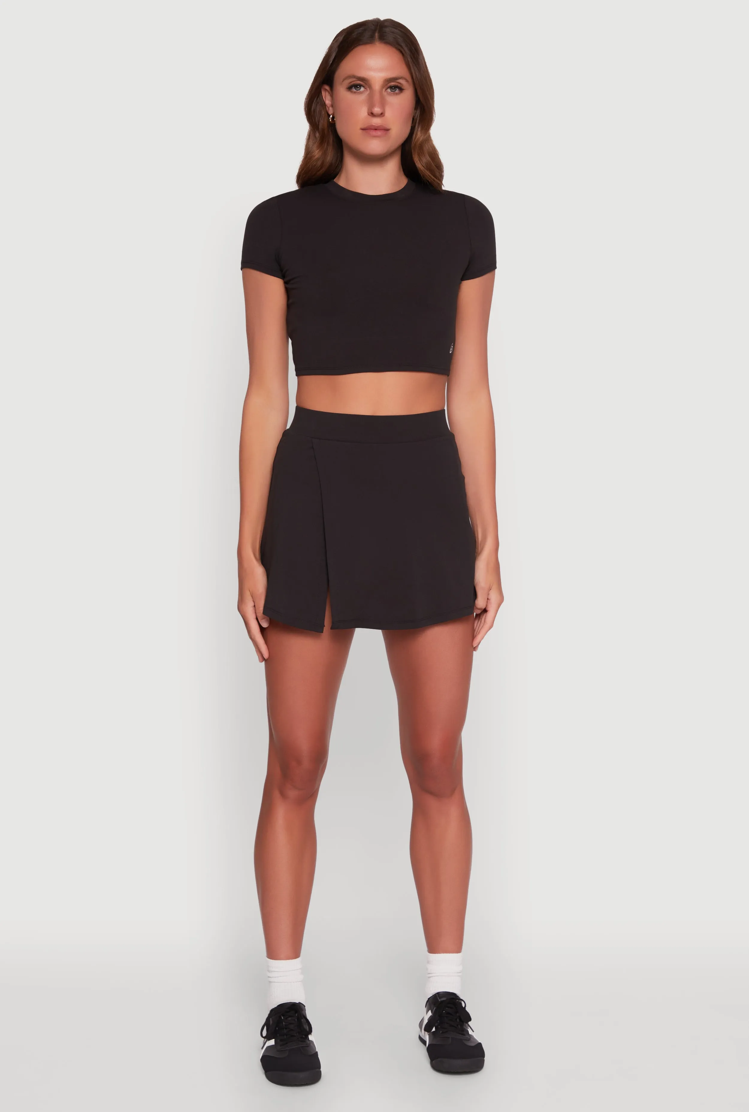 Cut Out Back Crew Neck Crop Top Effortless Wear Casual Touch