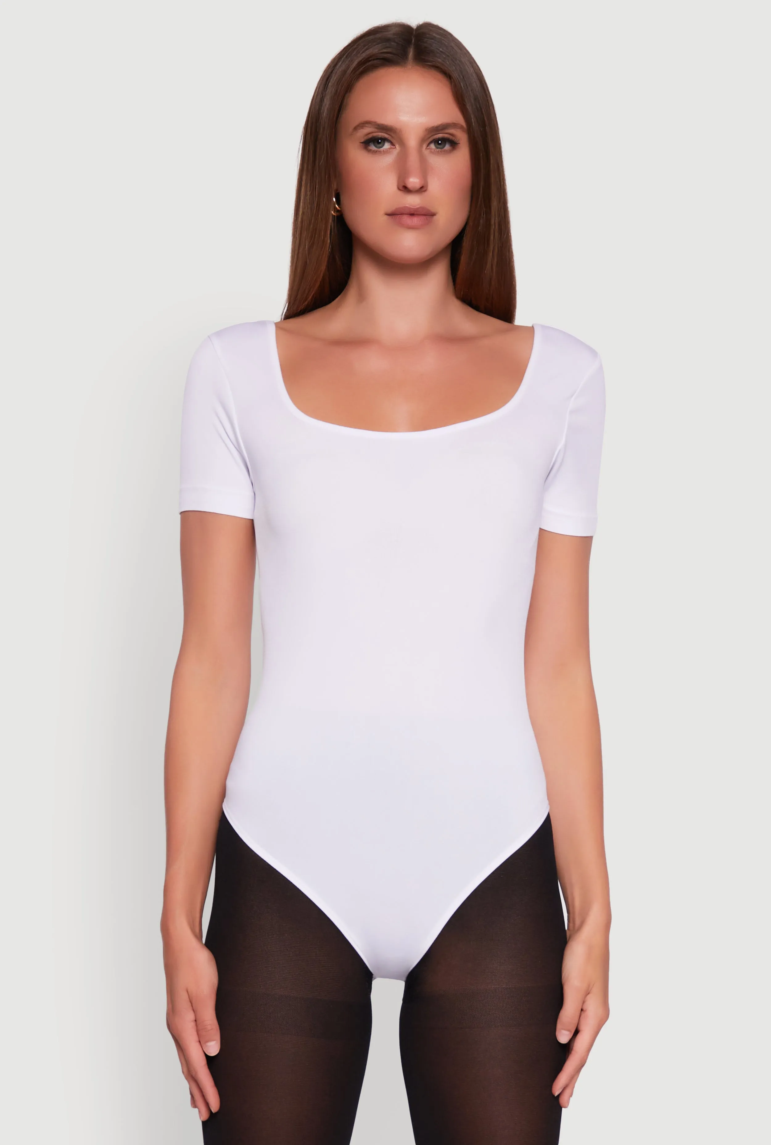 Seamless Solid Short Sleeve Bodysuit Charming Urban New Club