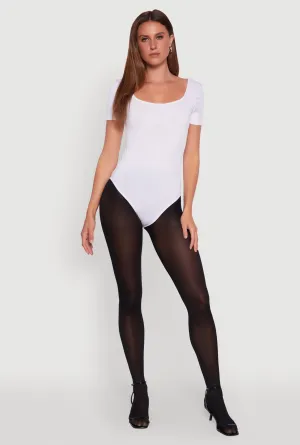 Stylish Fancy Seamless Solid Short Sleeve Bodysuit