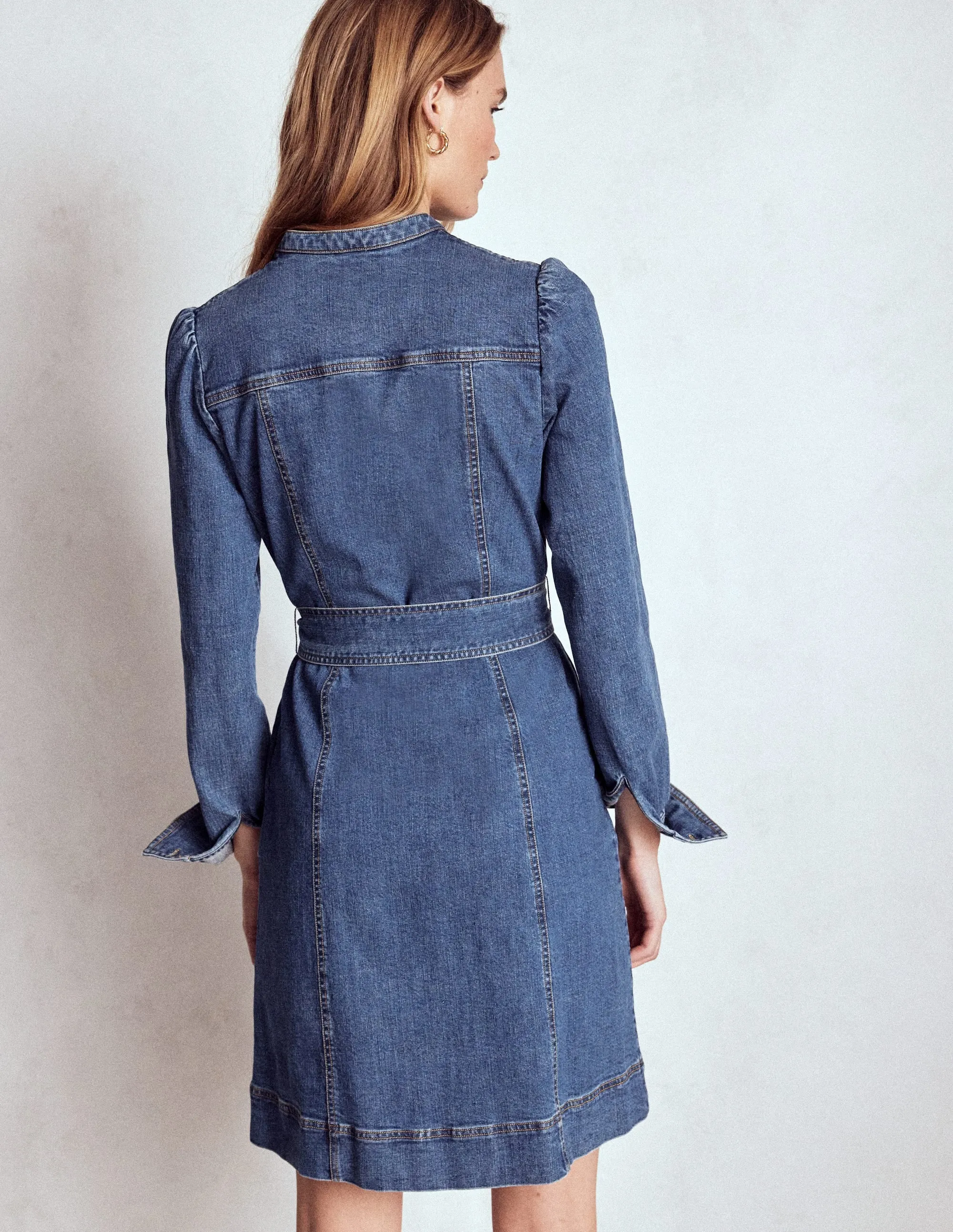 Bre Denim Short Dress-Mid Vintage Denim Shoot Ready Youthful Chic