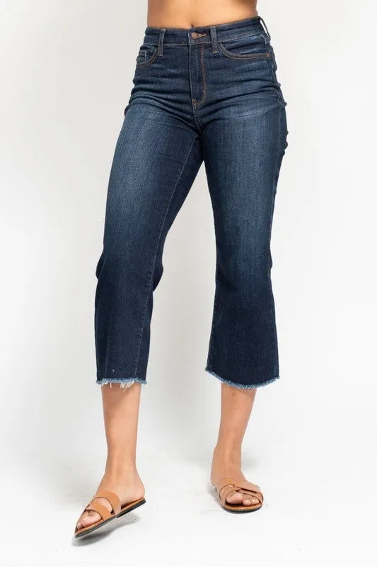 Judy Blue Dark High Waist Crop Jean Royal Charm slim fit