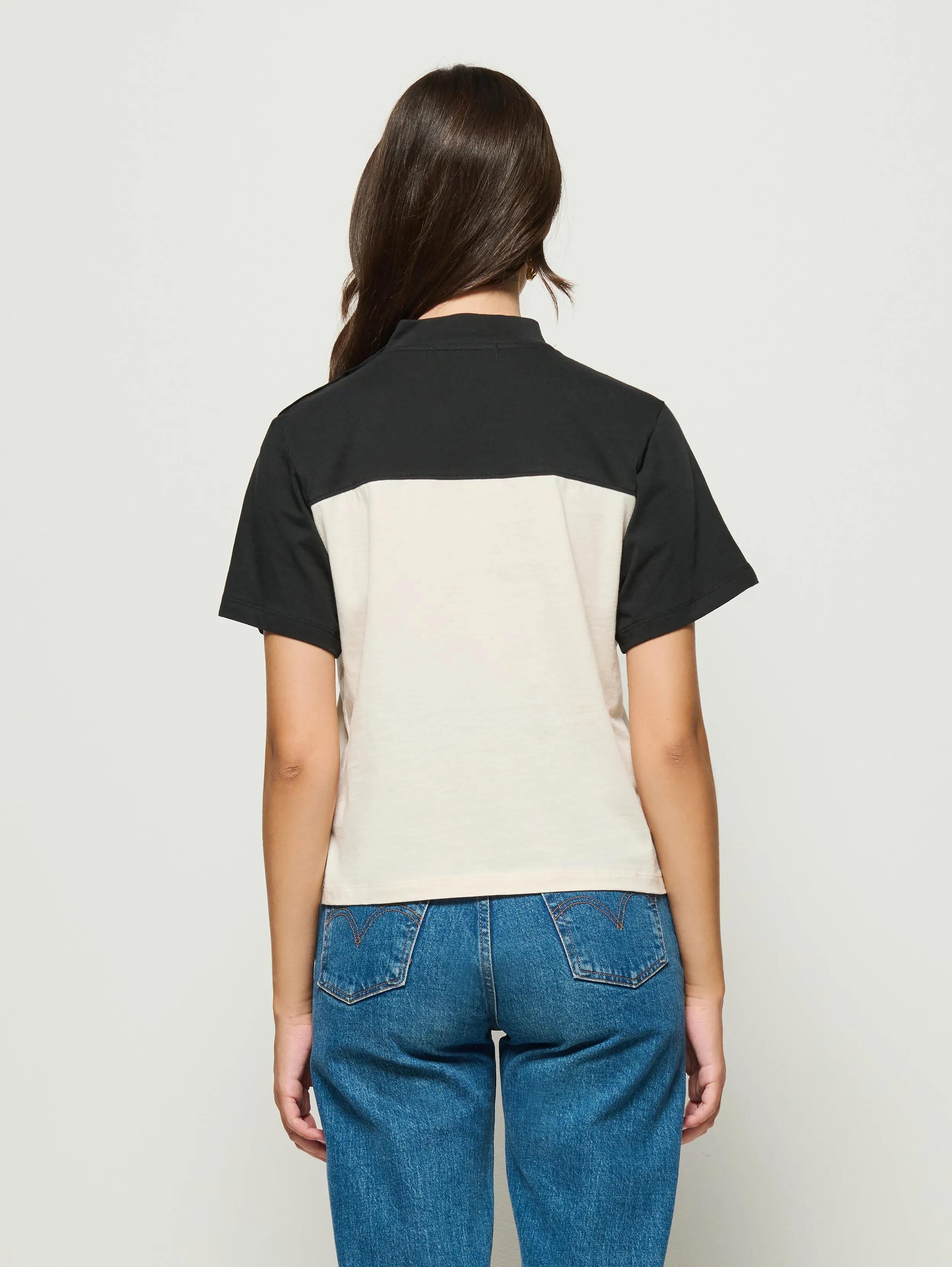 Yvette Mock Neck Tee Trend Vibe OdorControlTech