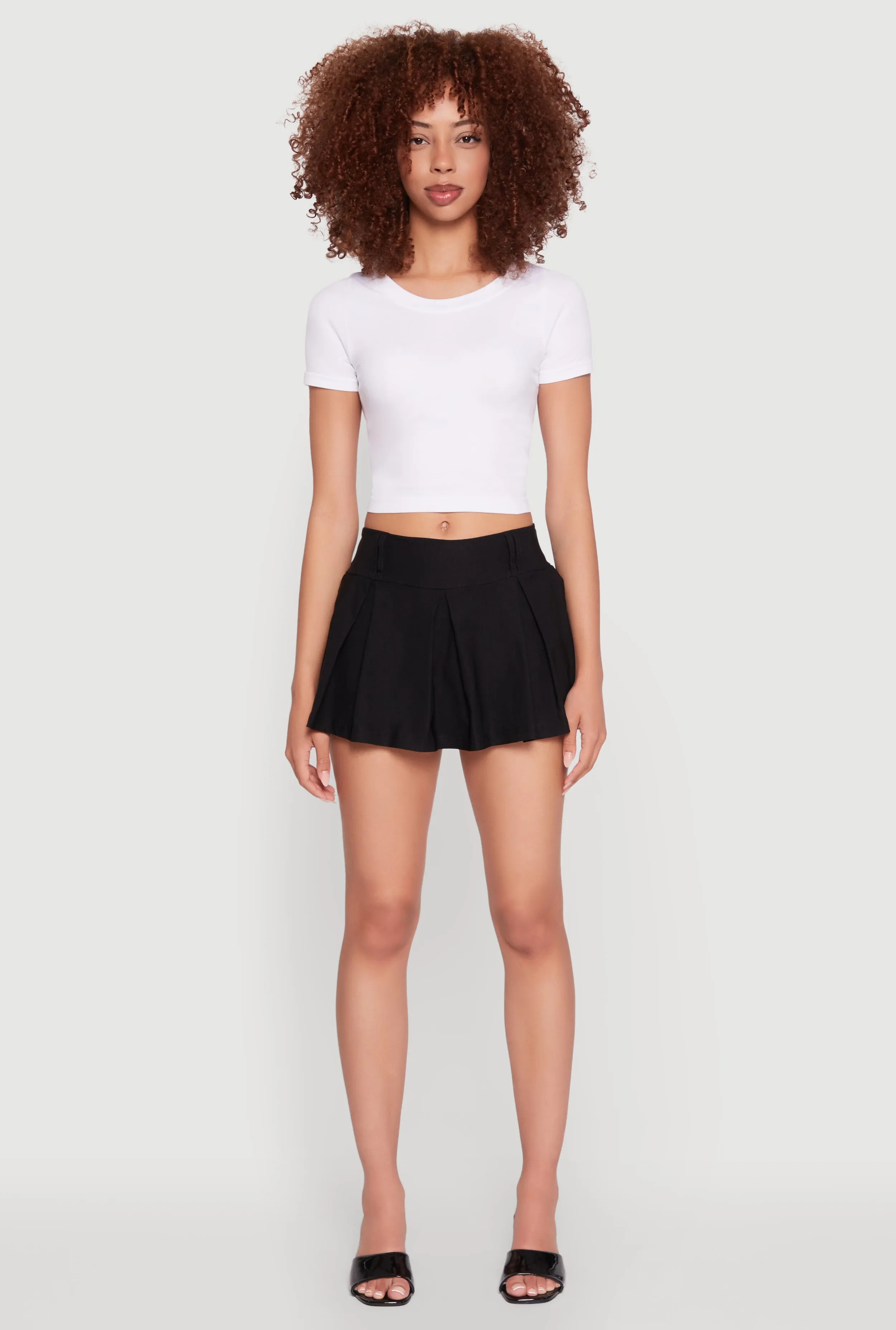 Romantic Vibe Smocked Waist Pleated Skort
