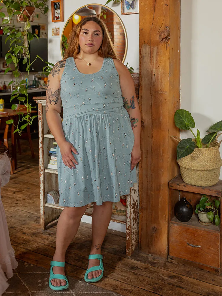Stretchable Material Asheville Plus Size Dress - Badminton Slate