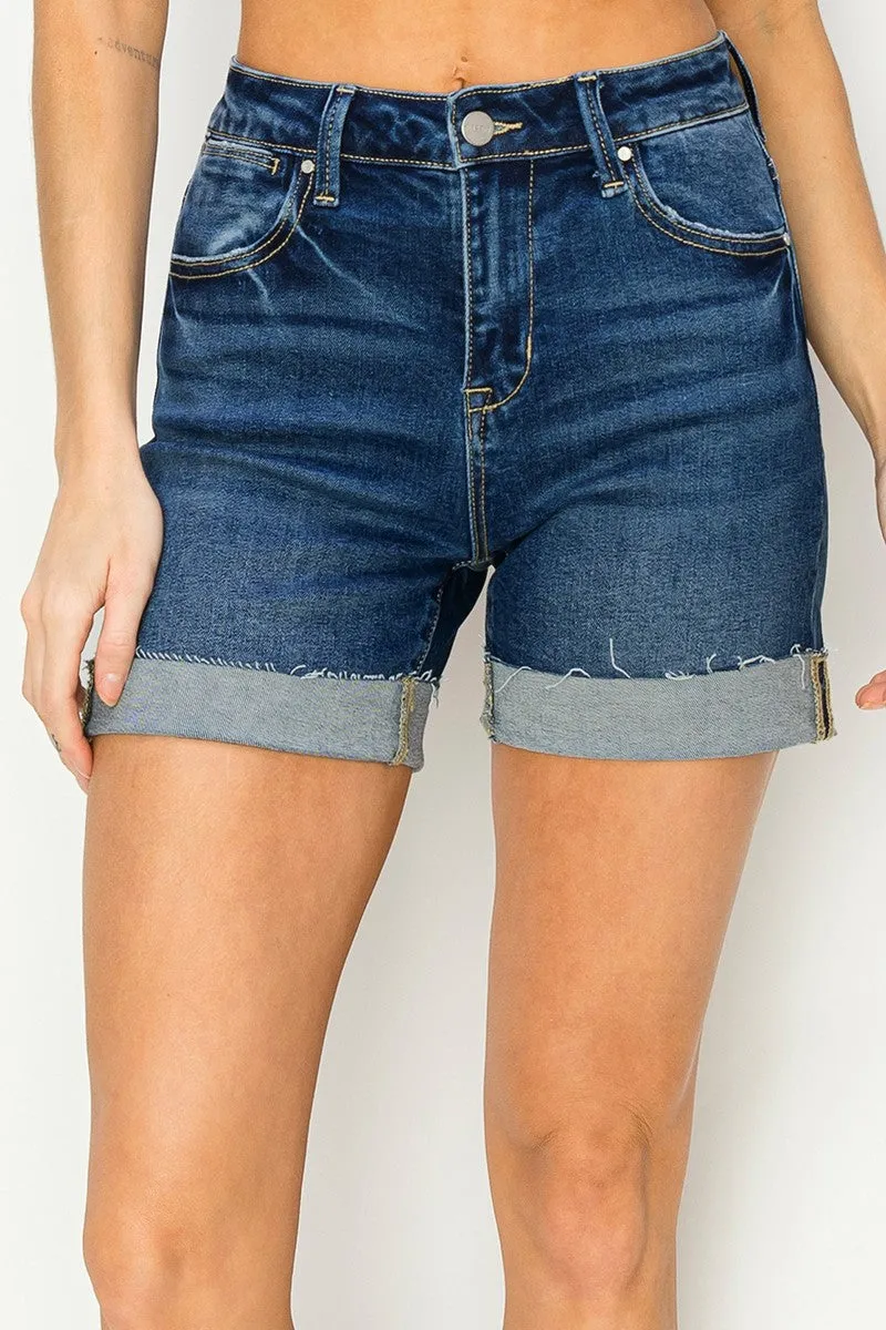Airflow Mesh Panels ZeroWaste Production Risen High Rise Cuffed Shorts