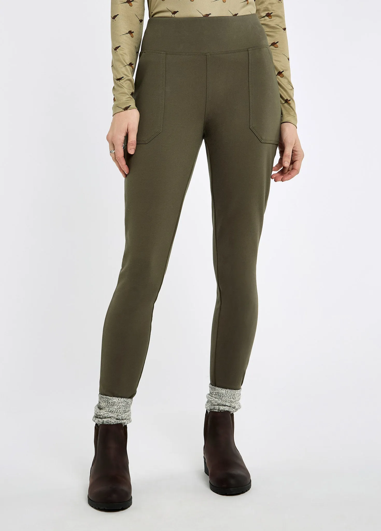 Bead Soul Pepperwort Women's water repellent leggings - Olive