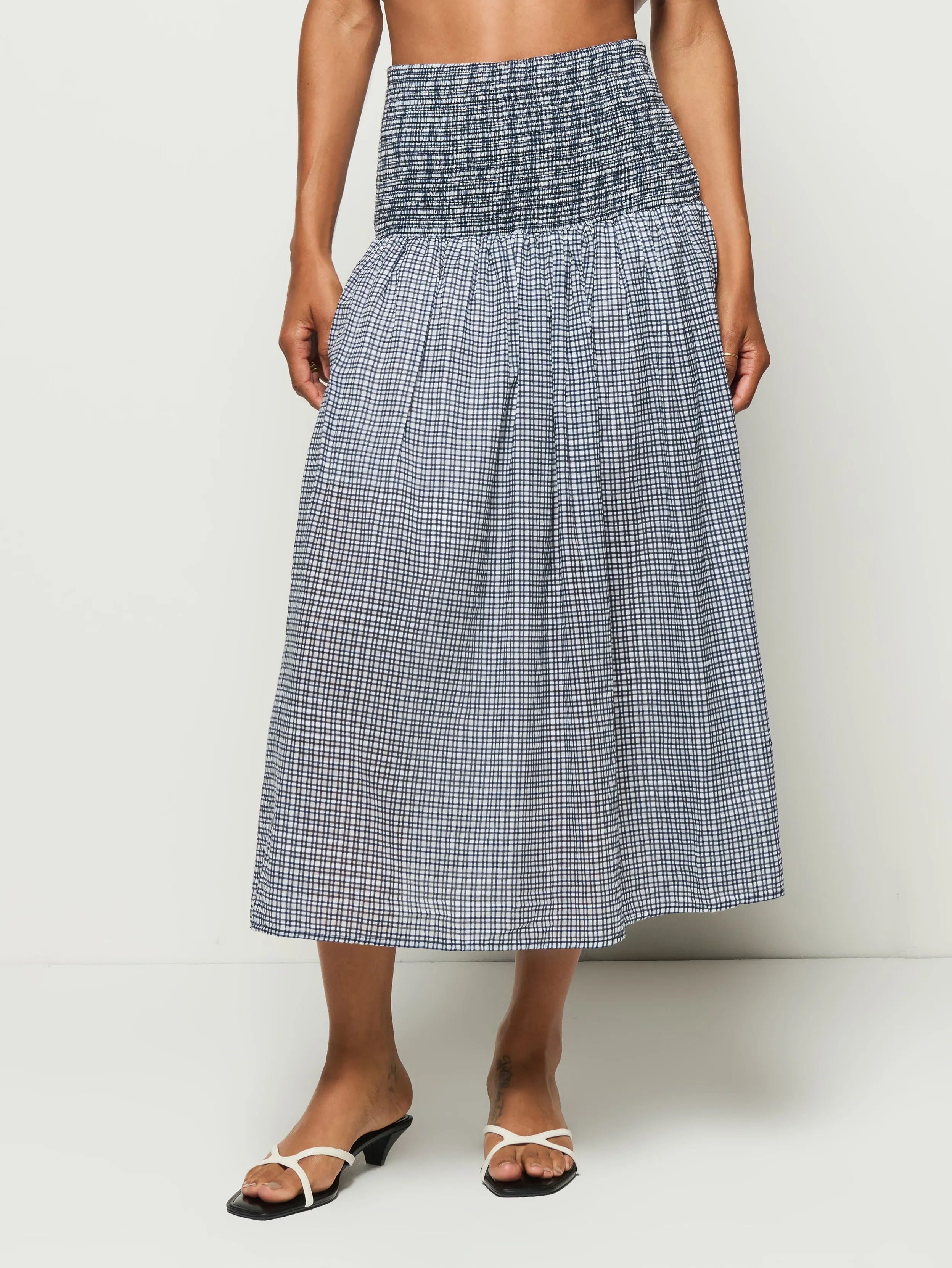 Summer Midi Skirt Sharp Line