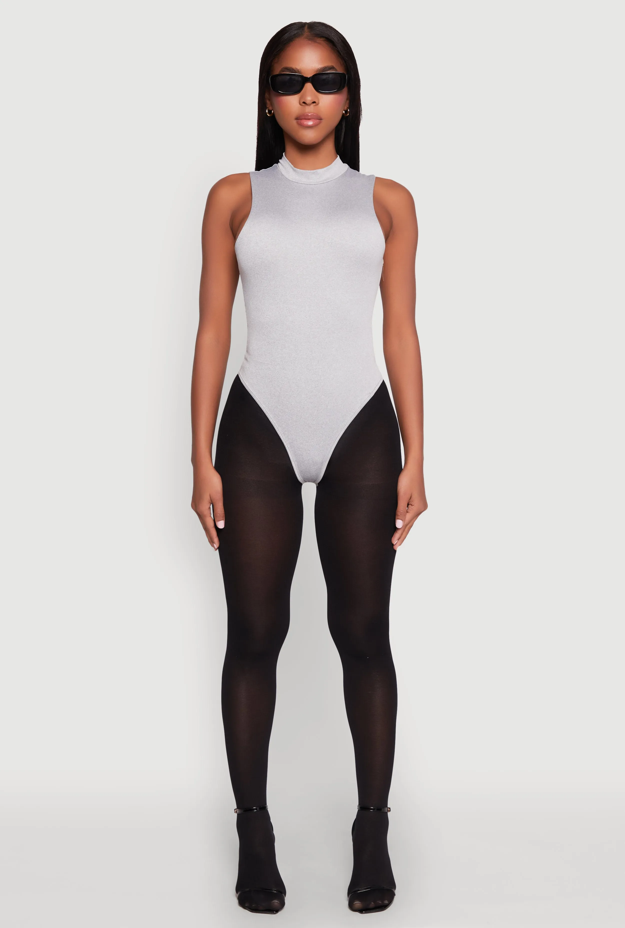 Sporty Home Music Wedding Daisy Mock Neck Tank Bodysuit