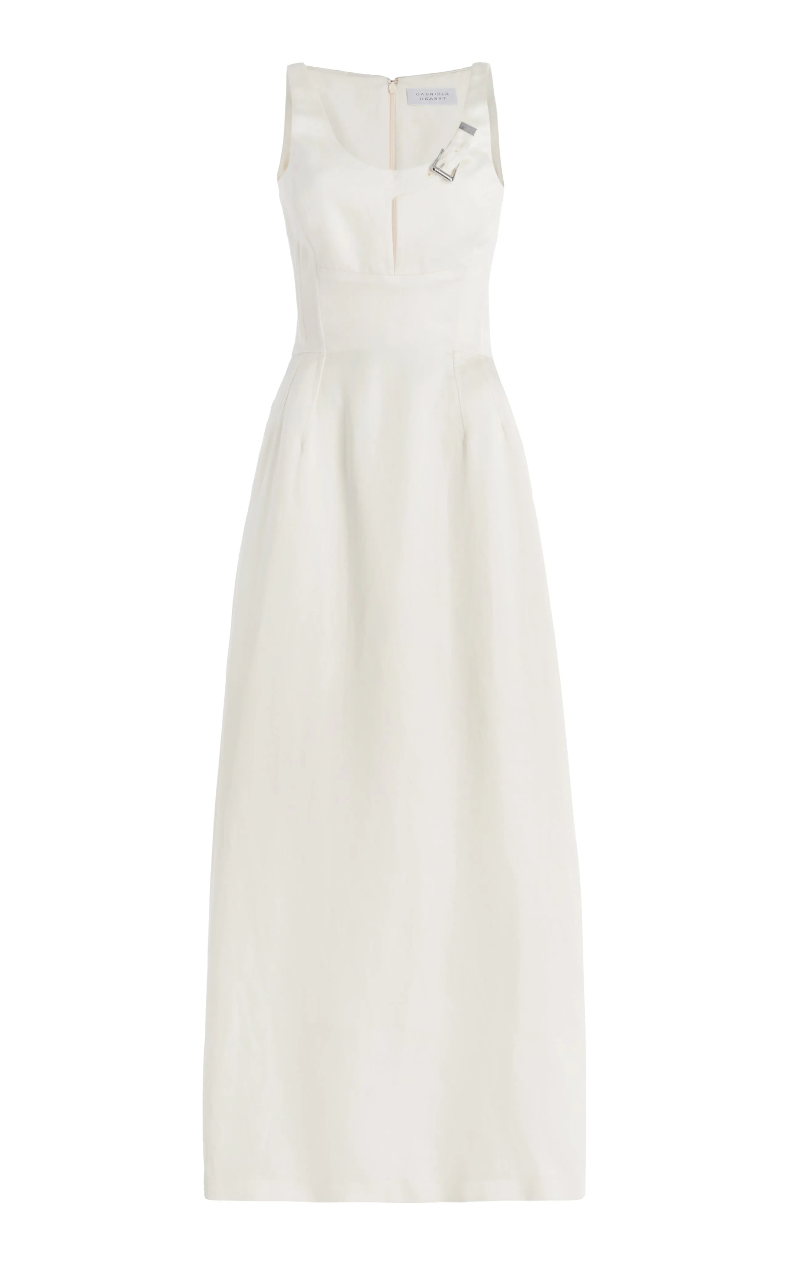 Sven Maxi Dress in Ivory Silk Linen Satin Run Ready BiasCut Trims