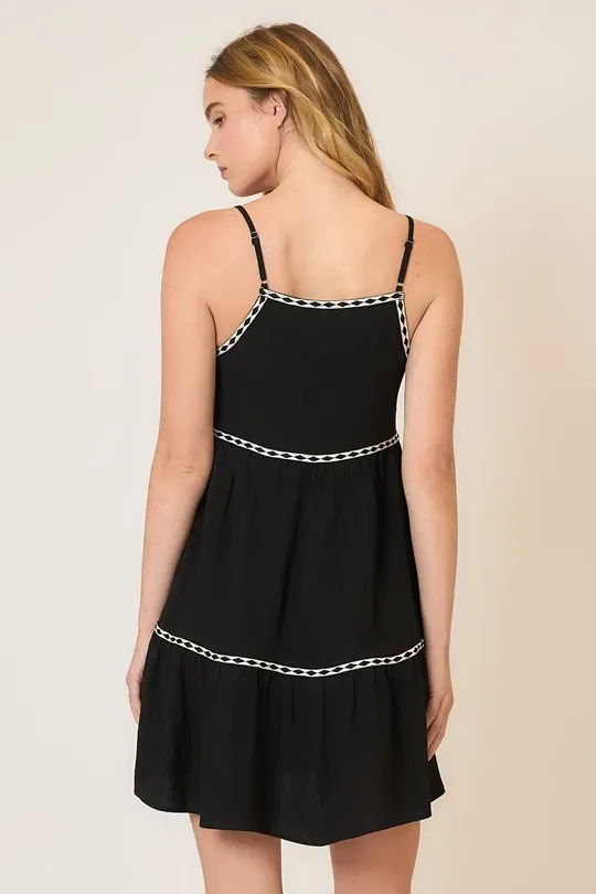 Enjoy The Ride Black Sun Dress Breathable Material Urban Chic