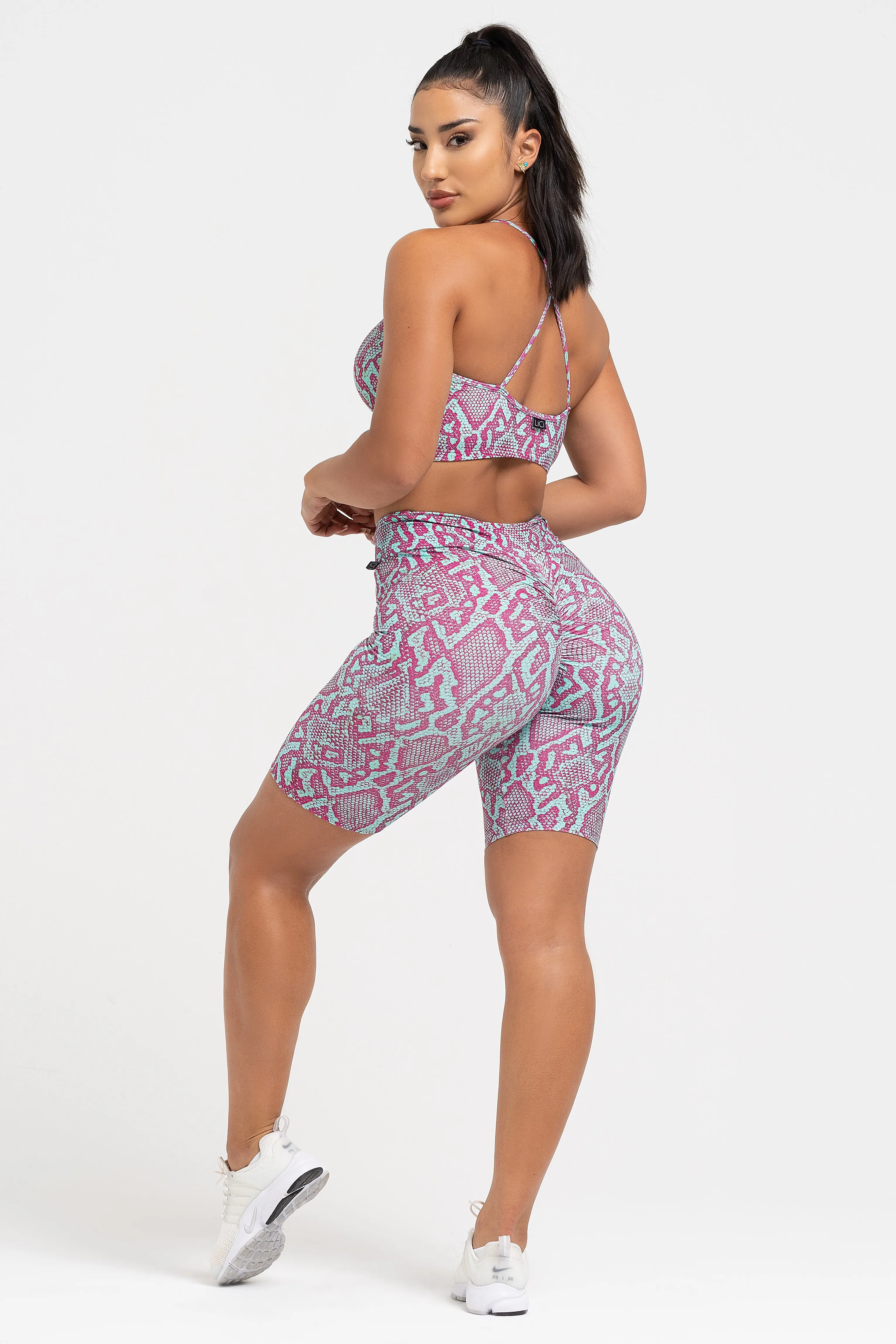 Glitter Fit Viper Criss Cross Crop Top