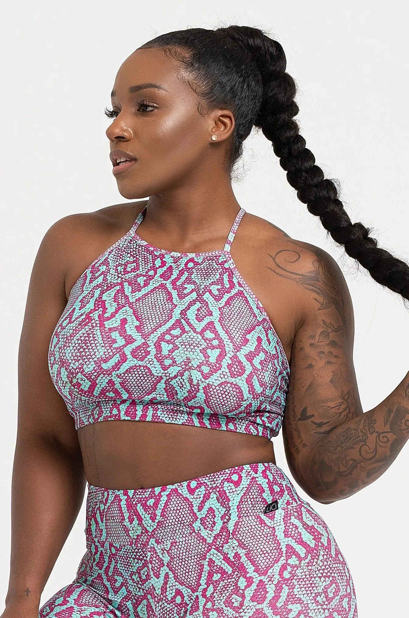 Clear Glow Magic Glow Viper Criss Cross Crop Top