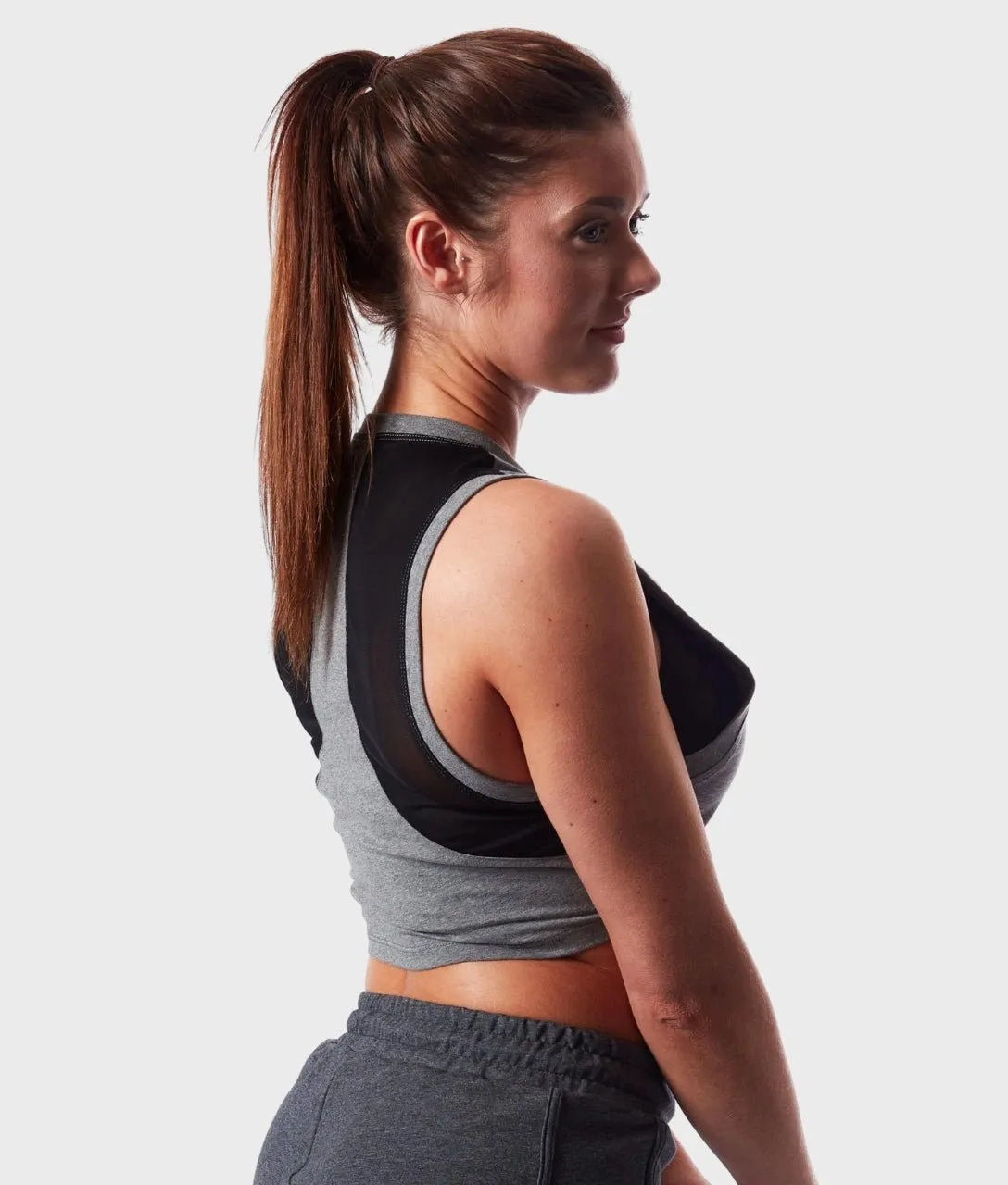 CROP Tank [Grey/Black] Ocean Glow Soft Core