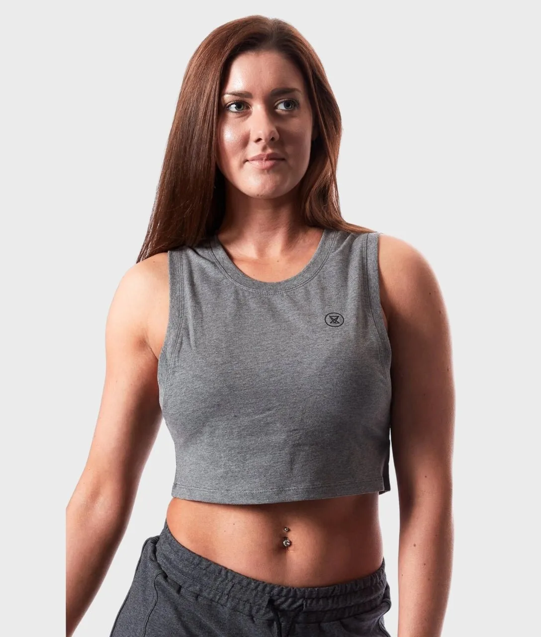 CROP Tank [Grey/Black] DoubleLayered Collar TemperatureRegulatingLining