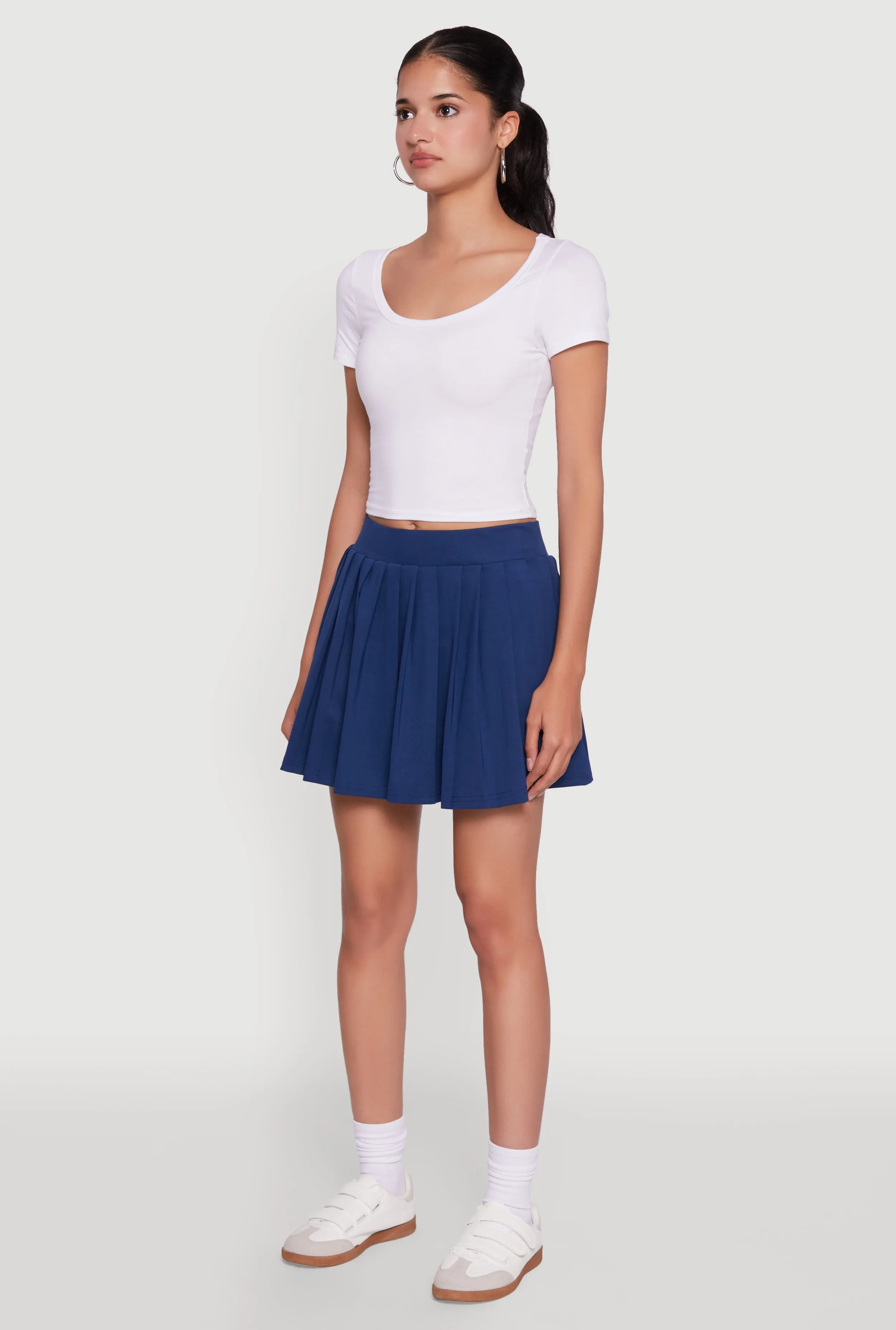 Abstract Motif Stylish High Waist Pleated Tennis Skirt
