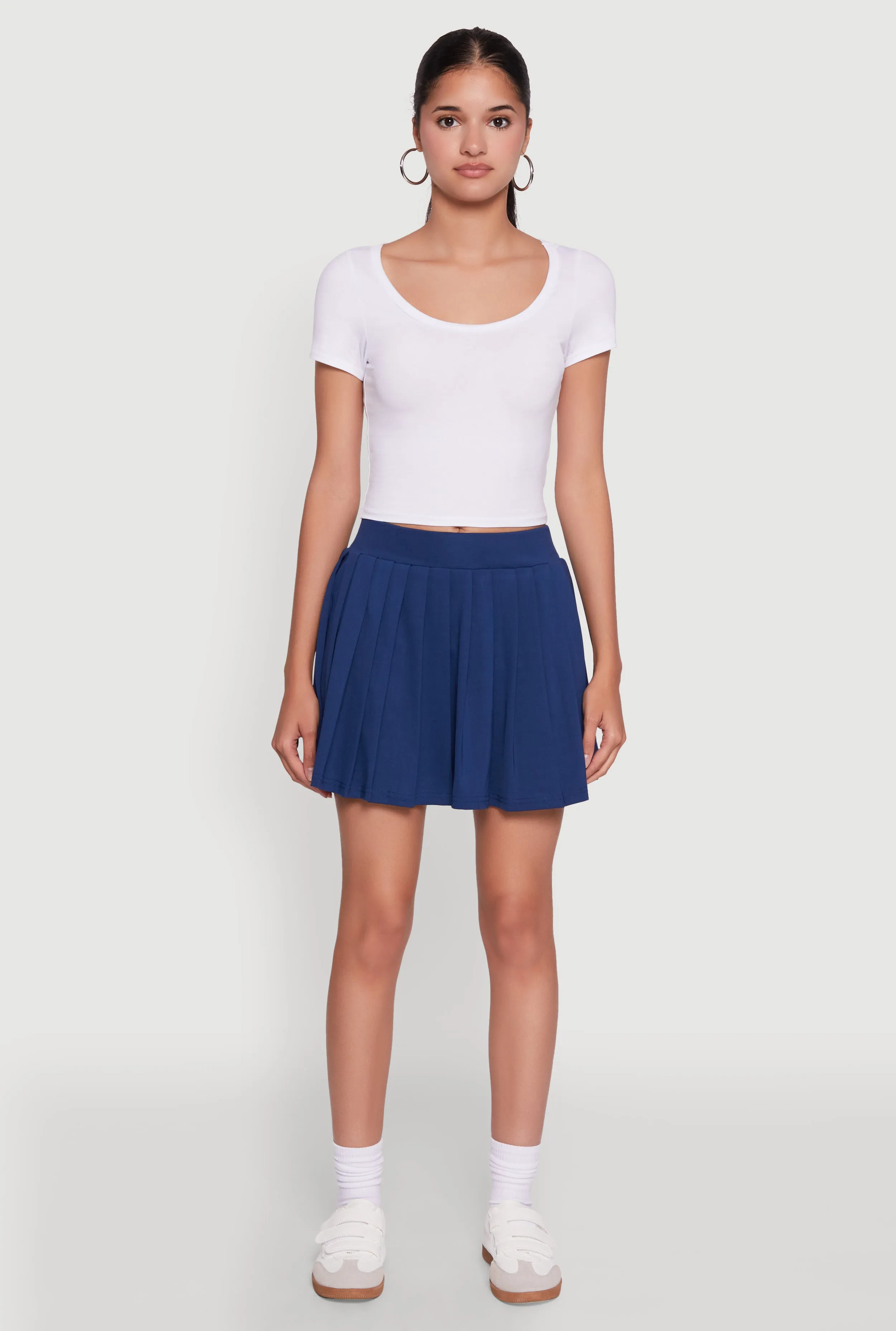 Fashion Detail Stylish High Waist Pleated Tennis Skirt