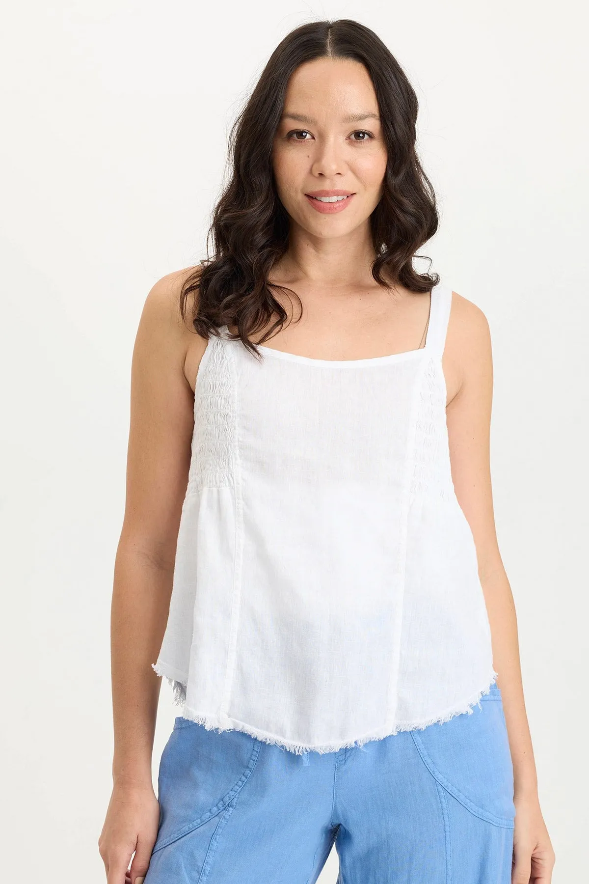 Forest Air Fernley Linen Ruched Tank