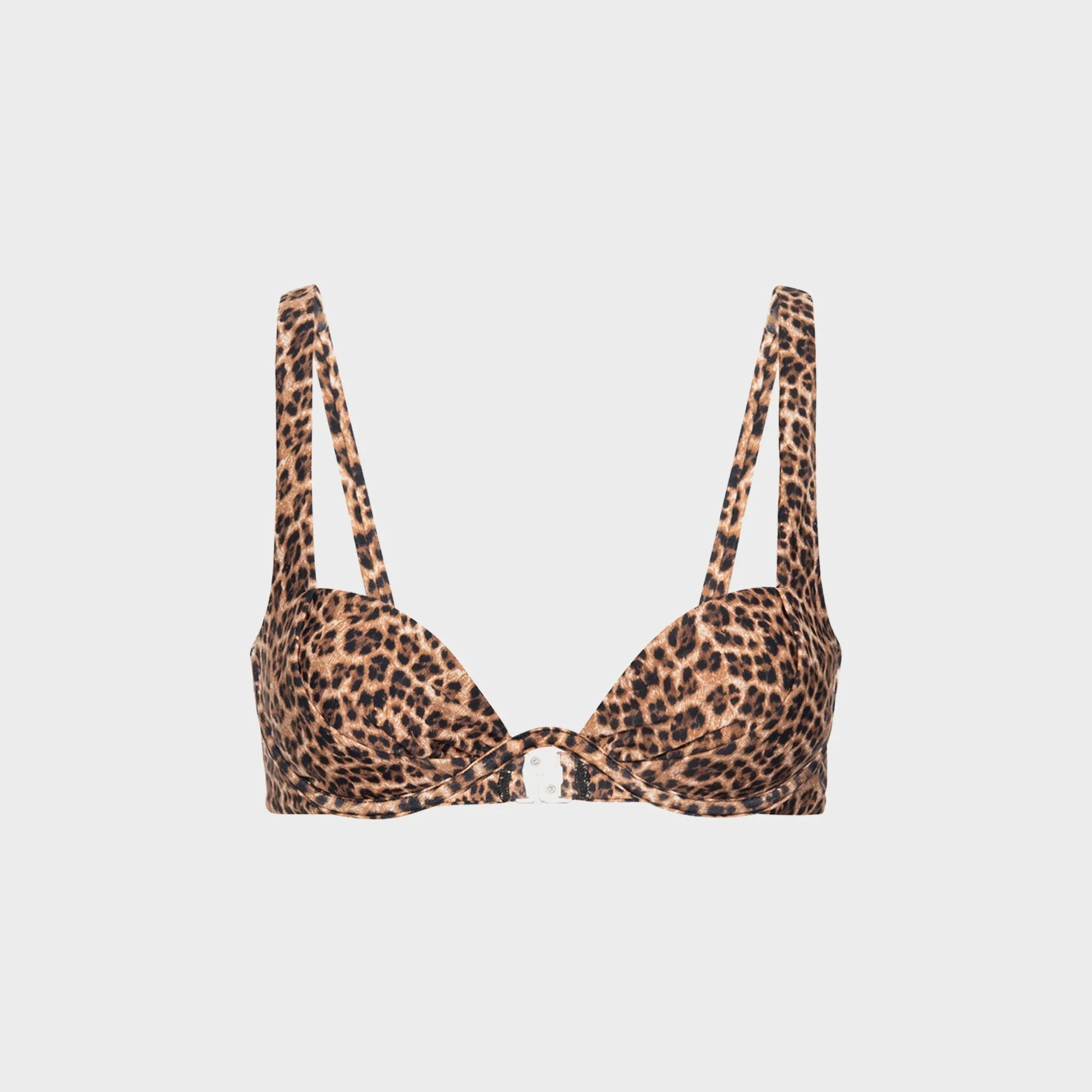 Breathable Mesh Panels Thermal Regulating Layer Miaou Cora Bikini Top - Leopard