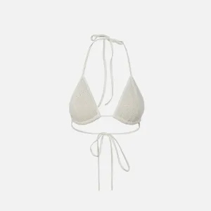 Cross Back Strap Design Asta Resort Lio Bikini Top - Ivory Sequin