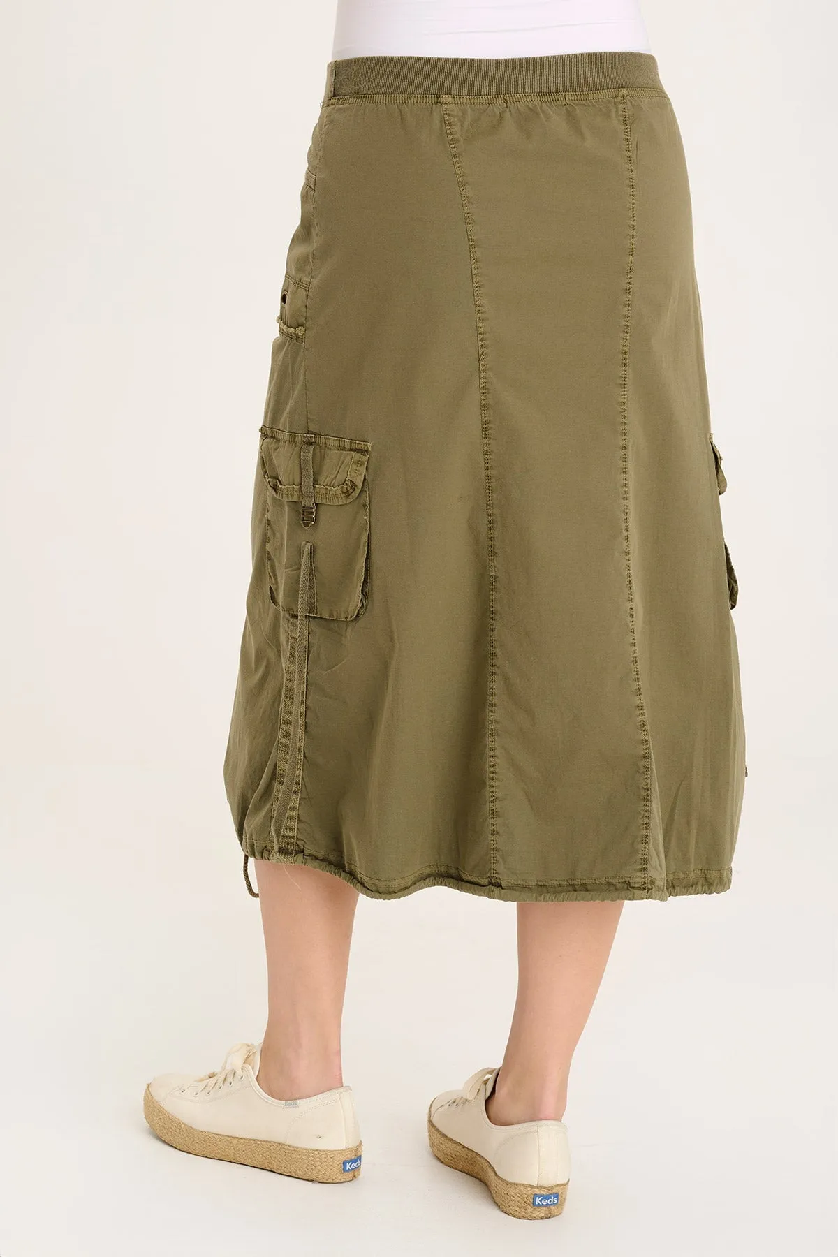 Castalina Poplin Cargo Midi Skirt Breathable mesh lining