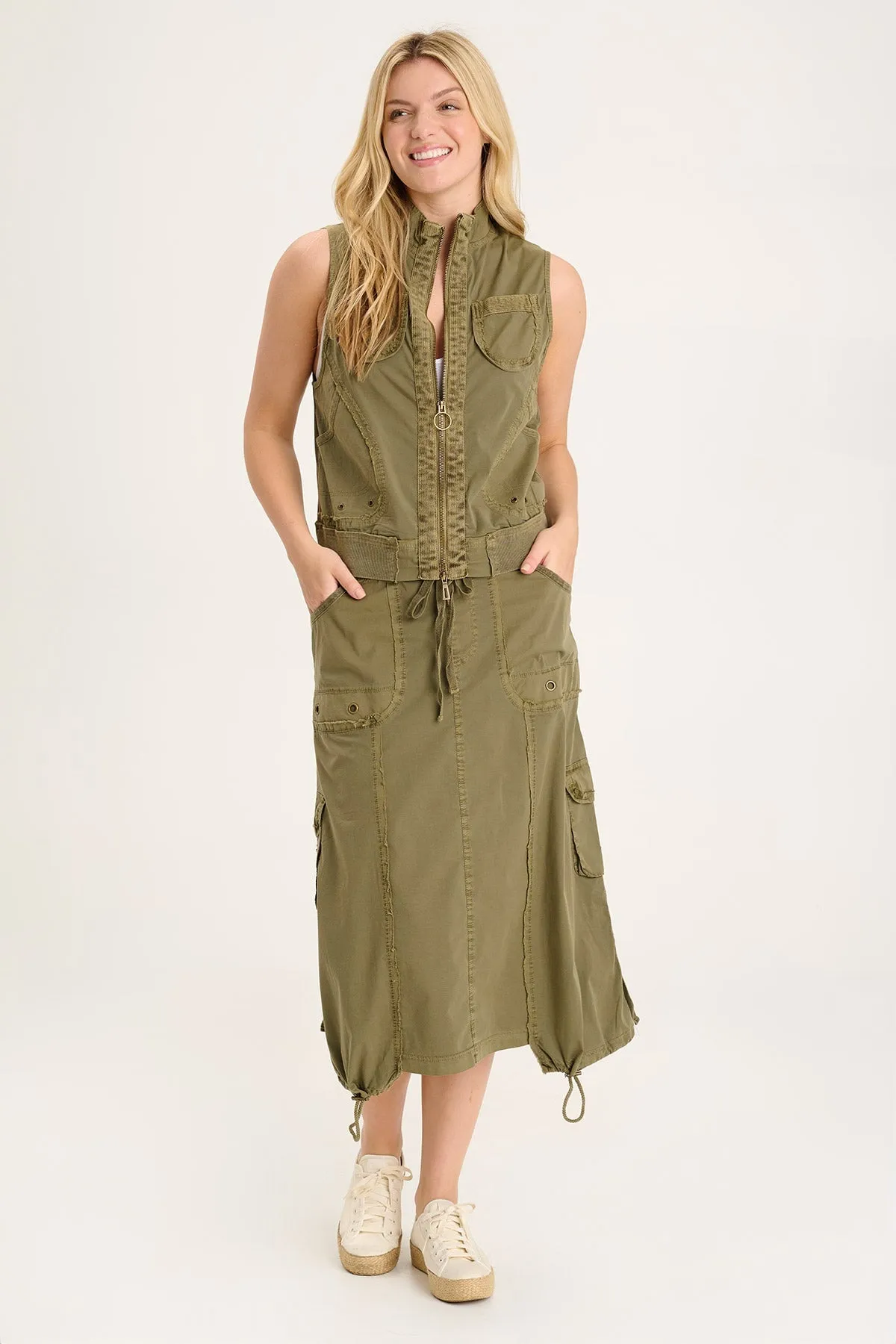 CompactPackaging Castalina Poplin Cargo Midi Skirt