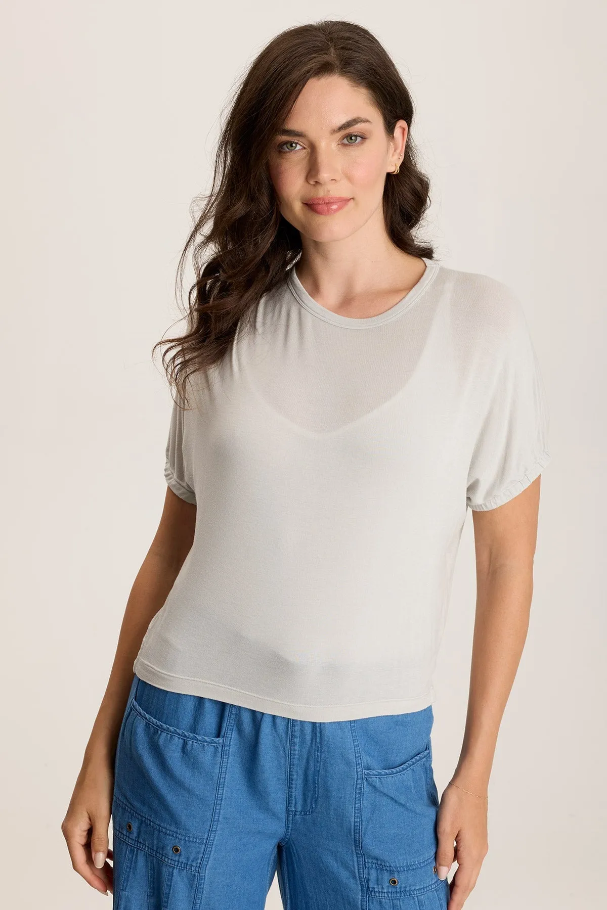 Valensi Soft Jersey Banded Sleeve Tee HighDensity Weave MoistureManagementSystem