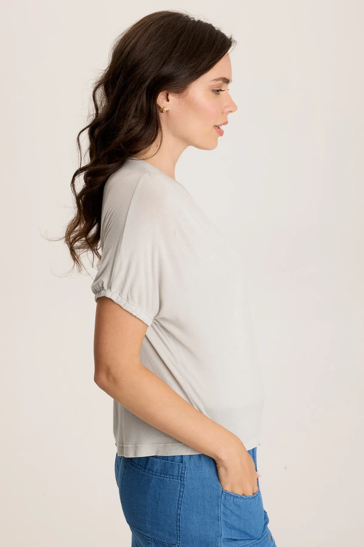 Valensi Soft Jersey Banded Sleeve Tee Vented Panels