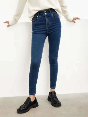 High Waisted Double Buttons Skinny jeans Casual Friday Versatile Spring Mood Party Look Classic
