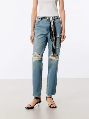 Ripped Detail Ankle Jeans Gym Ready Evening Stroll