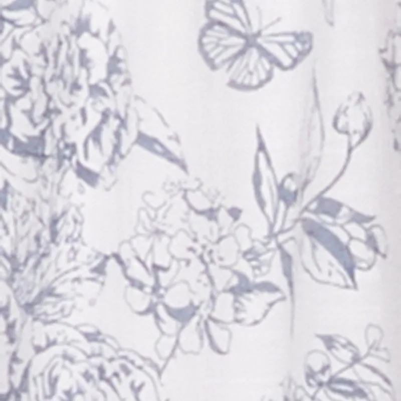 Stretch Fit Design Vibrant patterned mini Chic Toile de Jouy Puff Sleeve Peasant Dress