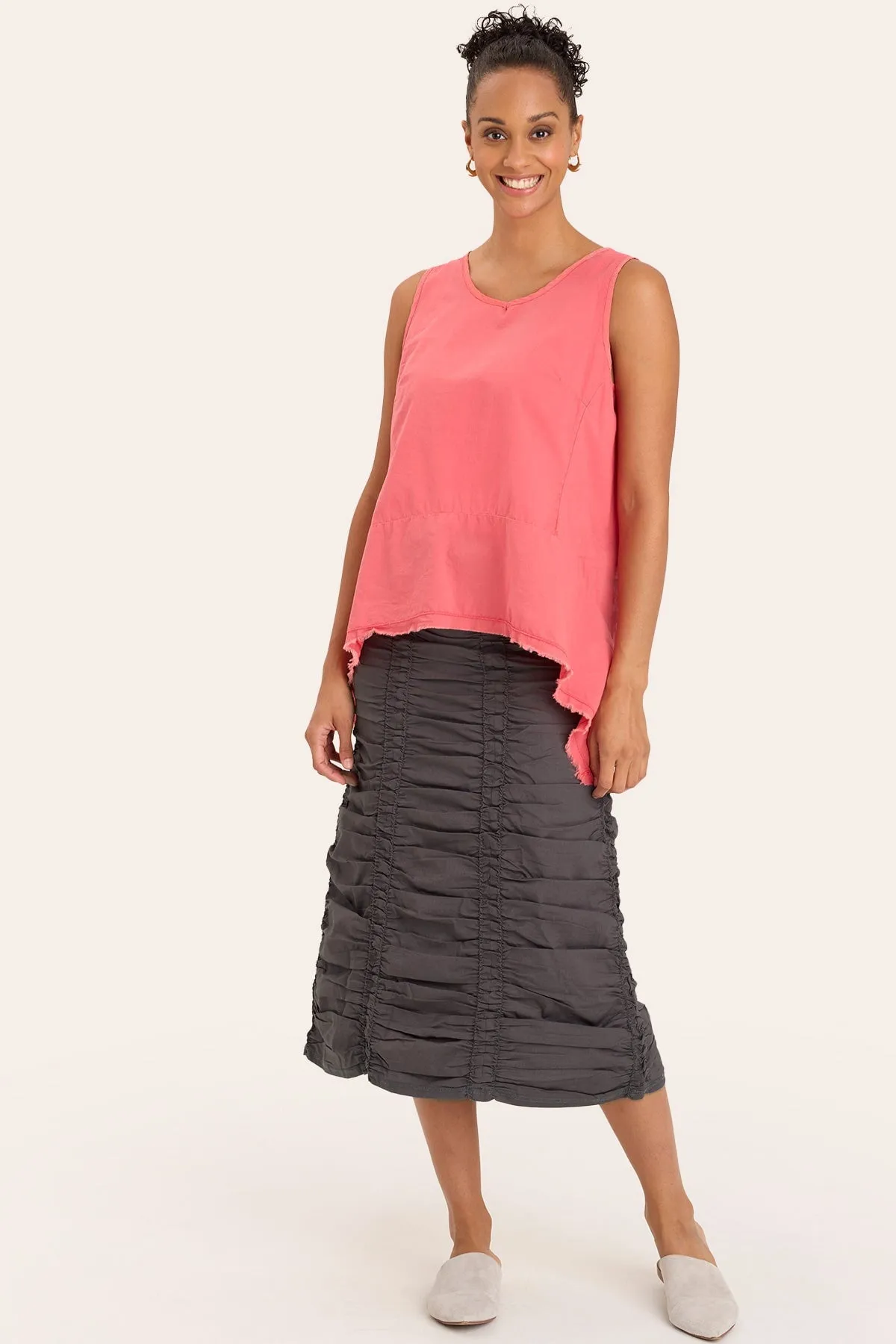 Double Shirred Panel Skirt WaterRepellentCoating Ethic Core