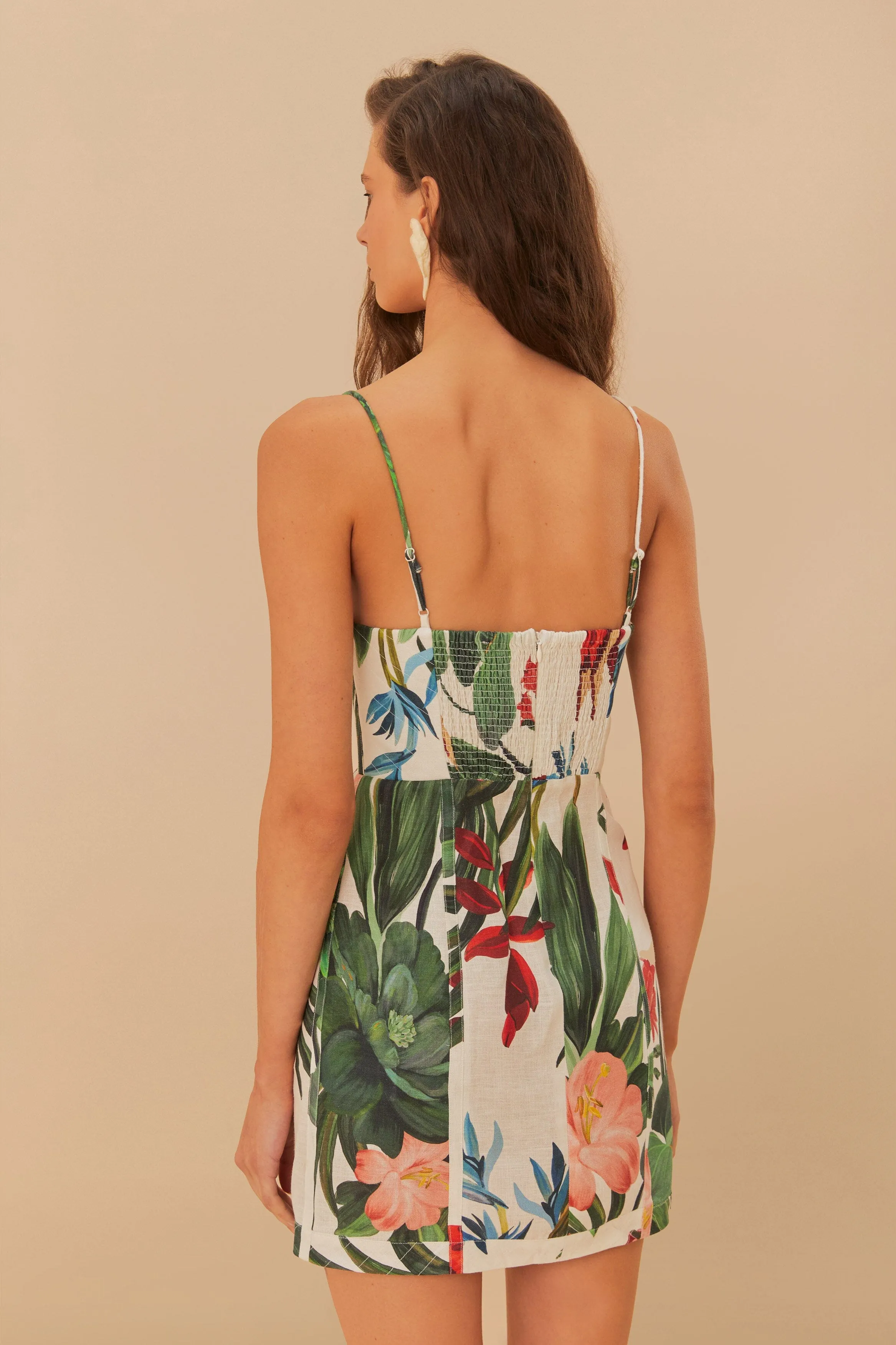 Off-White Midnight Macaw Fiesta Euroflax? Premium Linen Mini Dress Casual yet chic piece Party Proof