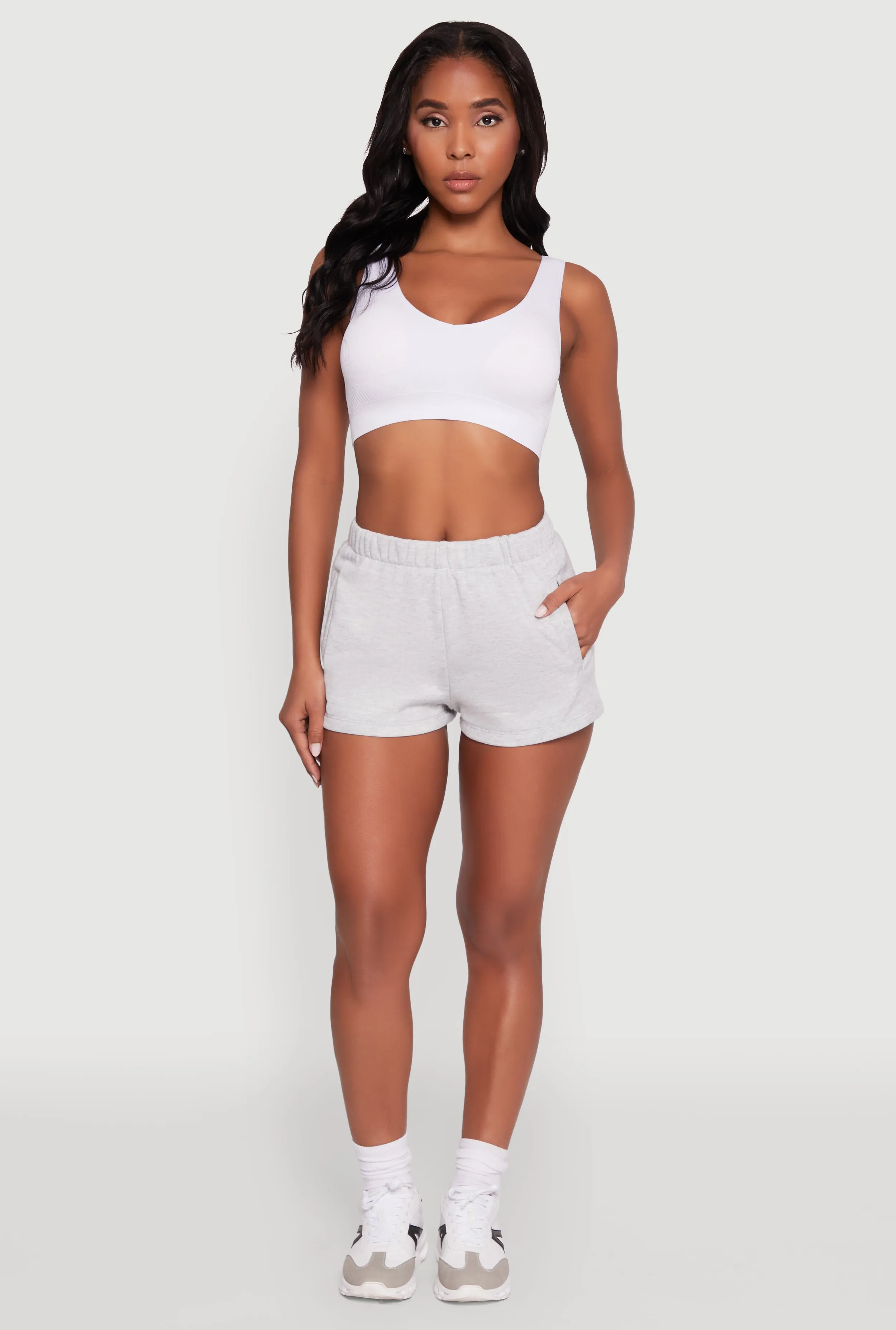 Ventilated Back Panels QuickAdjustStraps Activewear Fleece Lined Sweatshorts