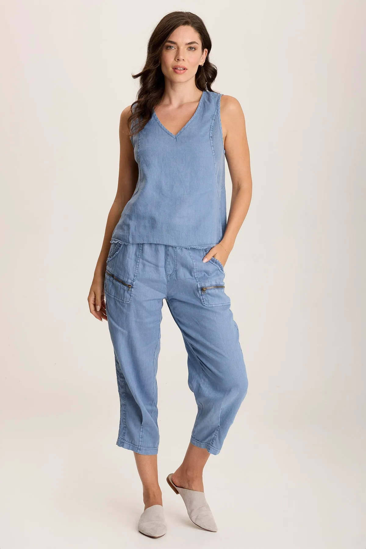 SmoothEdging CoolingChannelFabric Estine Linen V-Neck Tank Top