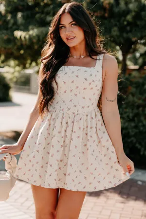 Urban Chic Blush Tells All Square Neck Floral Mini Dress (Natural)