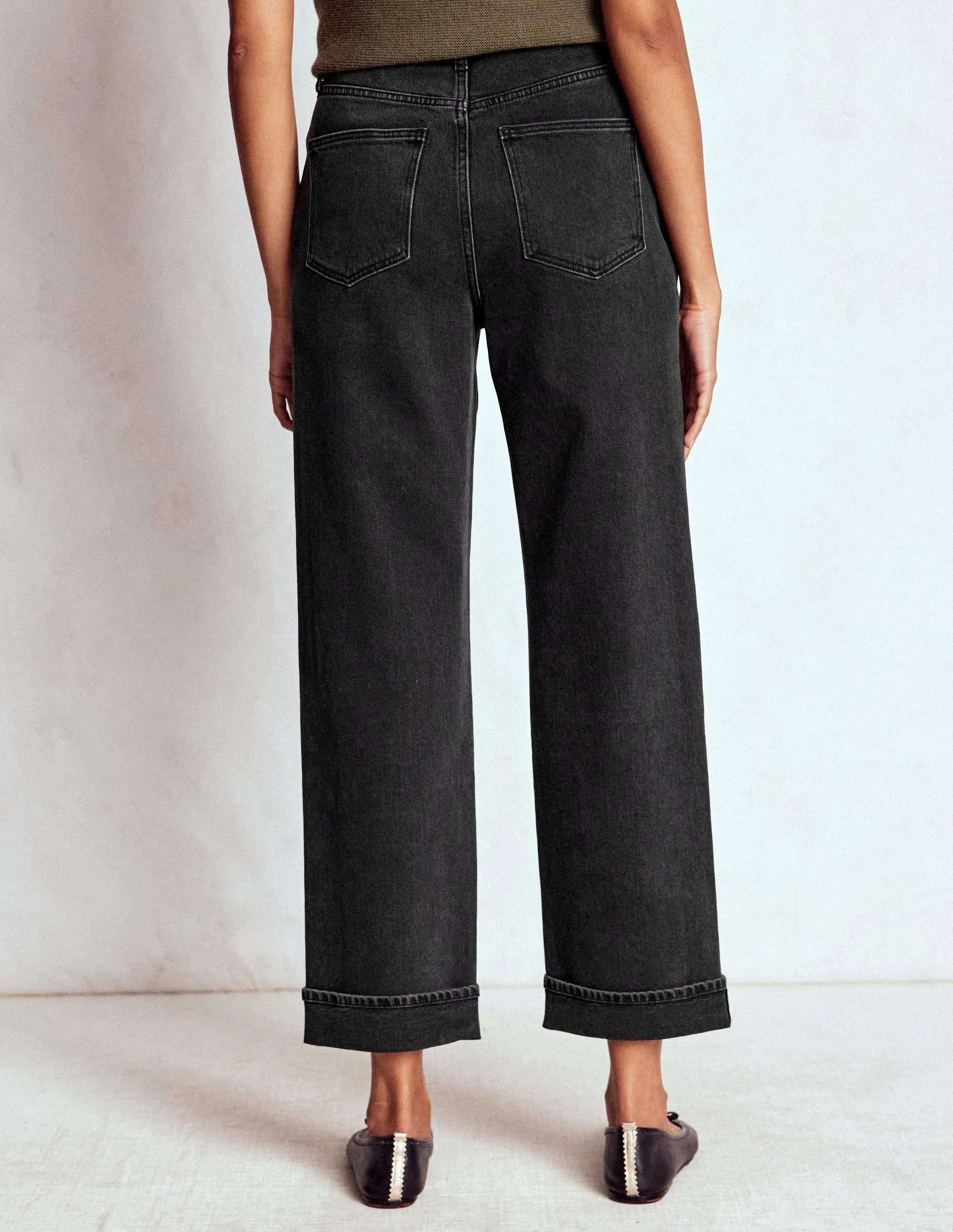 Mid Rise Stretch Jeans-Washed Black Non Irritating Inner Lining Street Basics