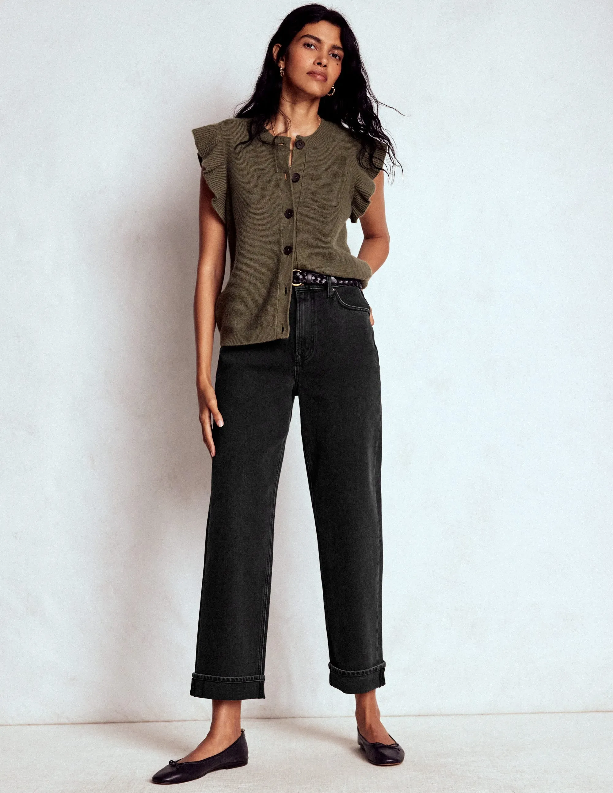 Mid Rise Stretch Jeans-Washed Black Party Look Sunny Vibes Couple Look Soft Road Trip Youth Style