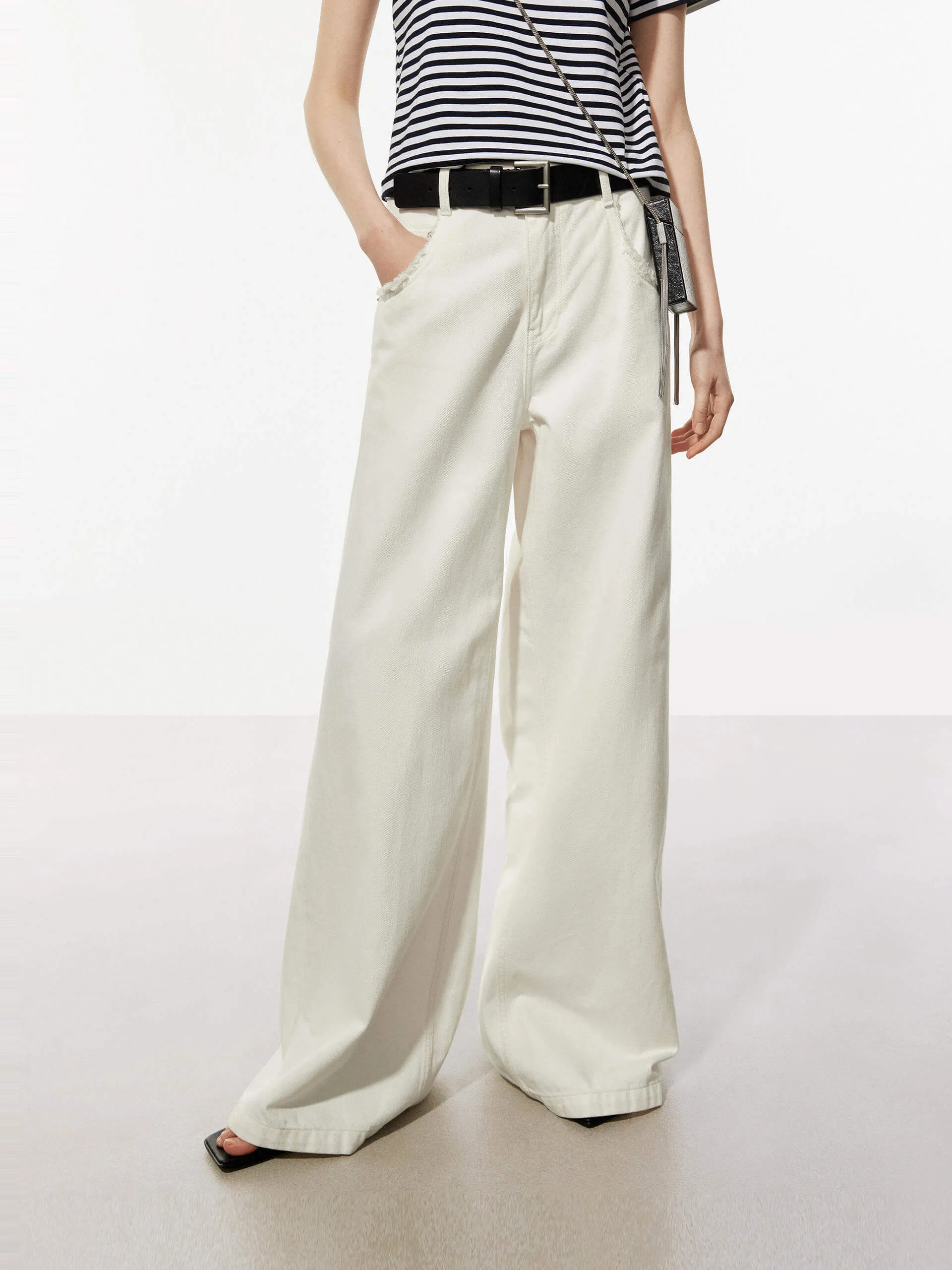 White Wide Leg Jeans Spring Mood Bold Look