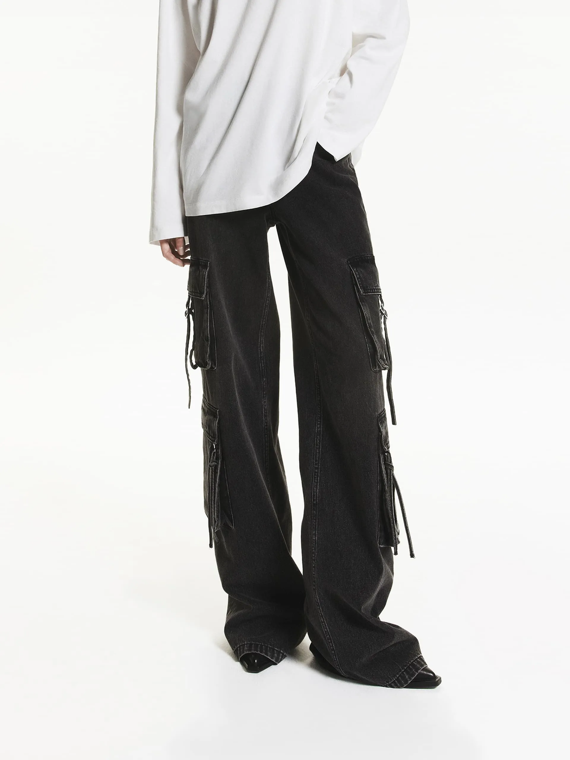 Stretch Recovery Vintage Cargo Style Jeans