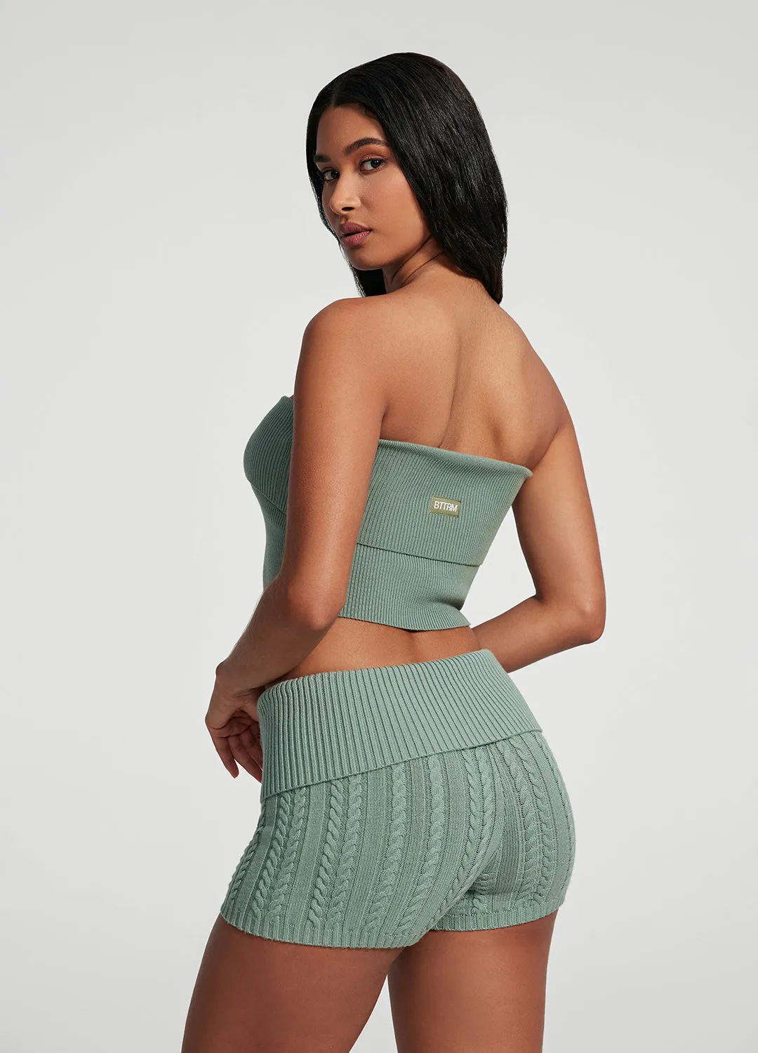 Cable Knit Micro Shorts Comfort waistband
