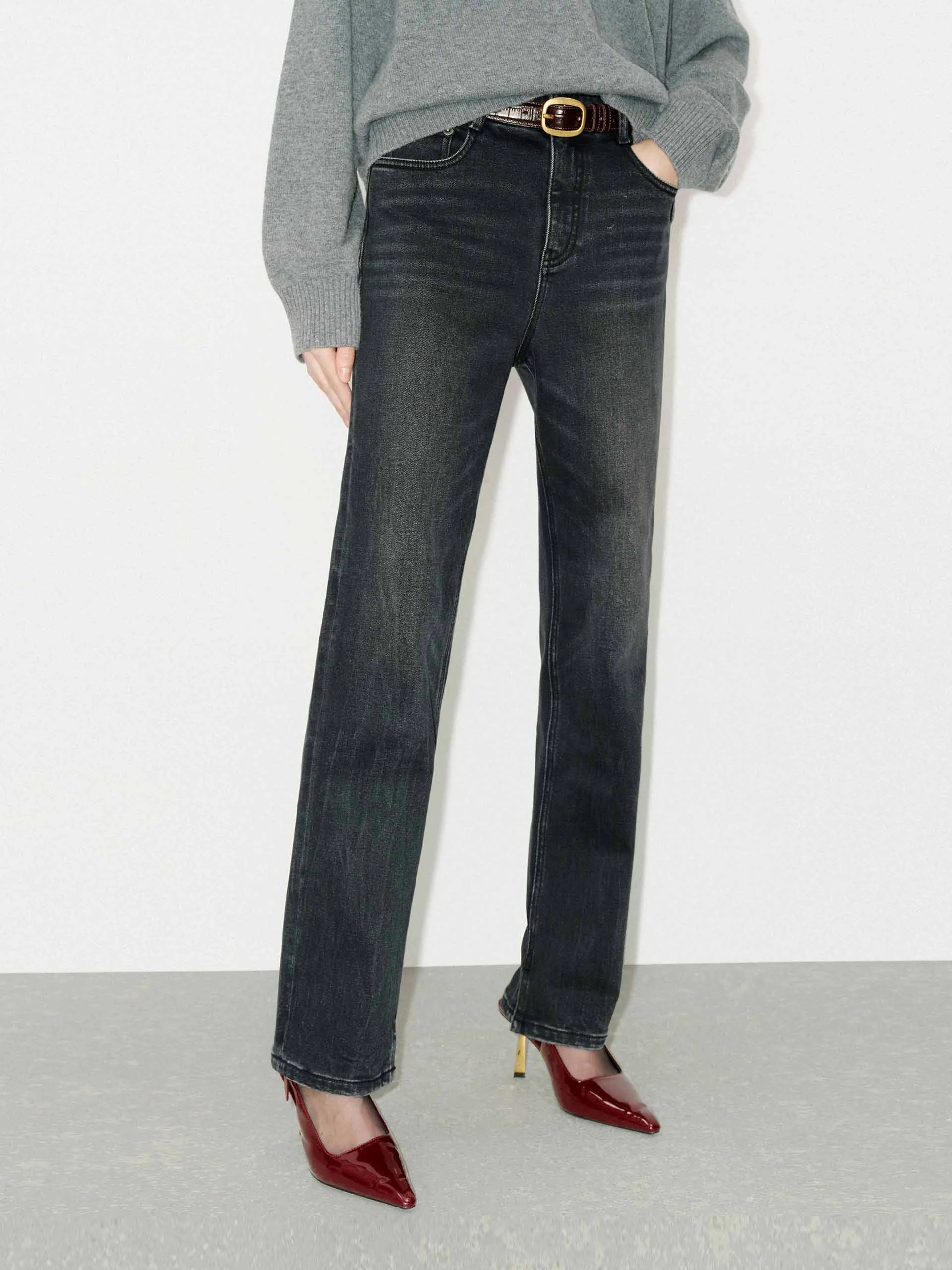 Cotton Blend Fitted Jeans Style Combo