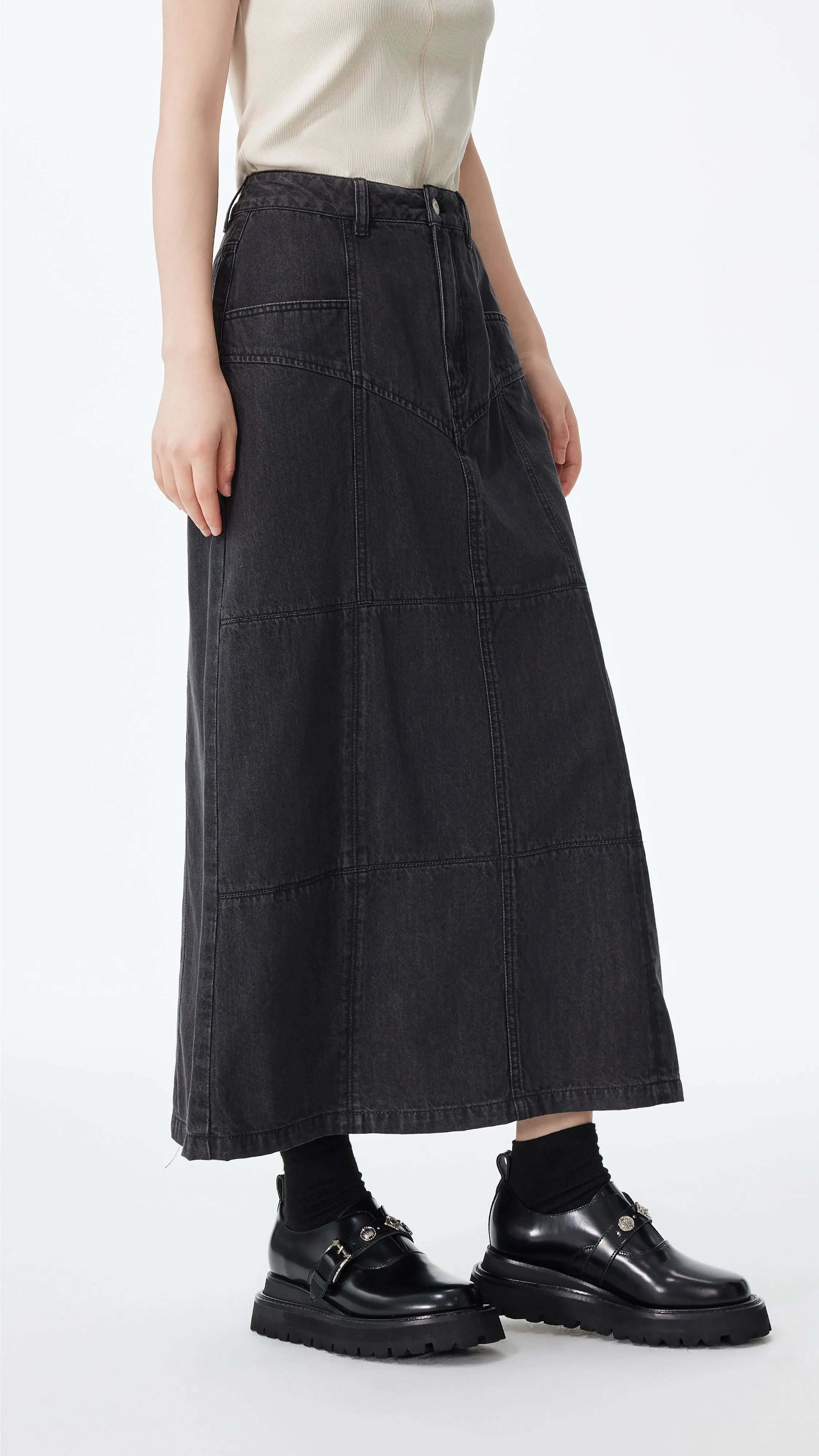 Calm Mood Western Denim Pencil Skirt