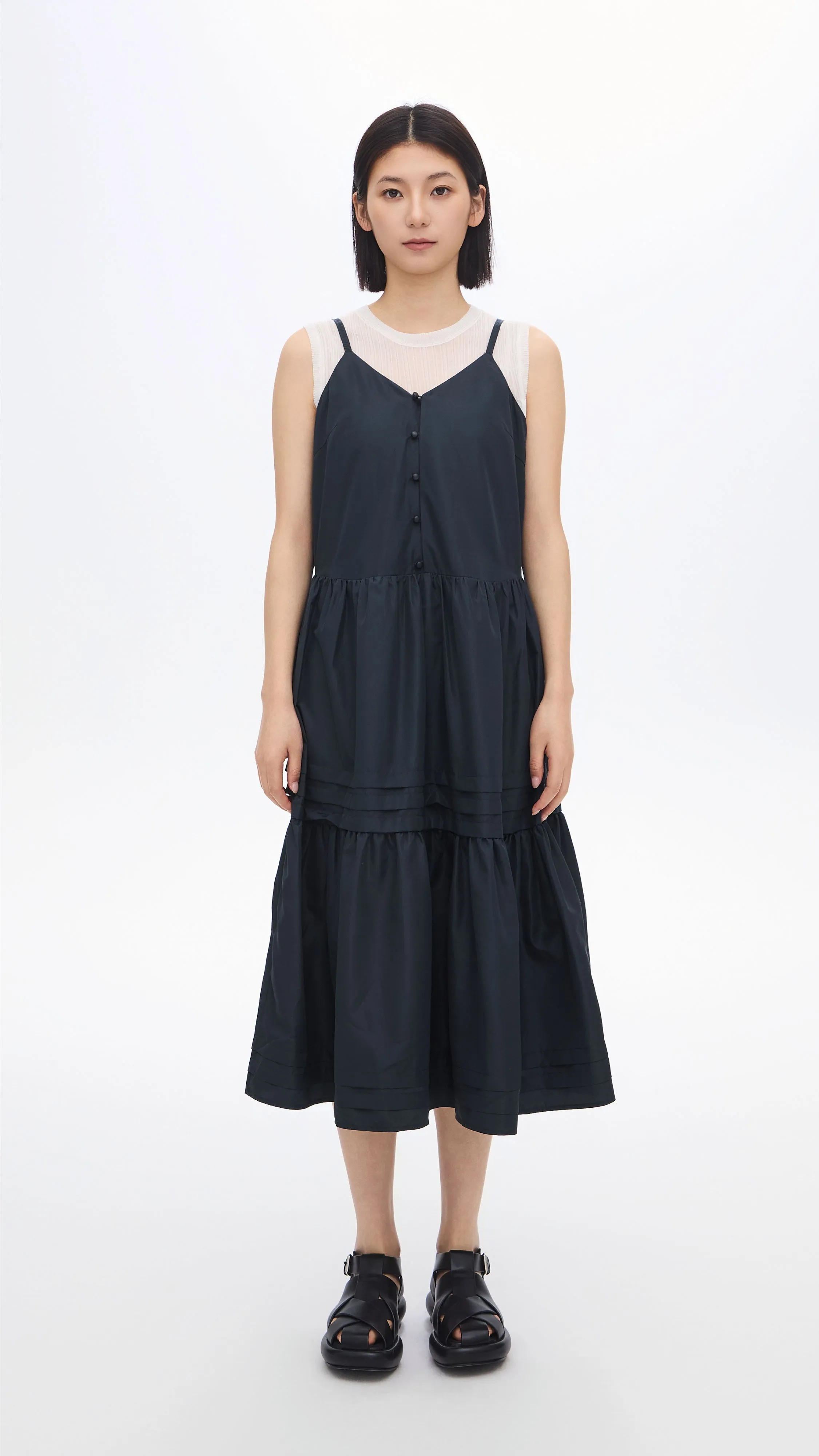 Metro Edge Utility Mode Gather Pleaded Dress