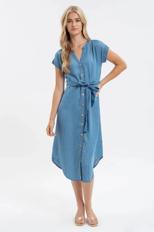Chambray Button Down Dress MoistureControl Lining New Day